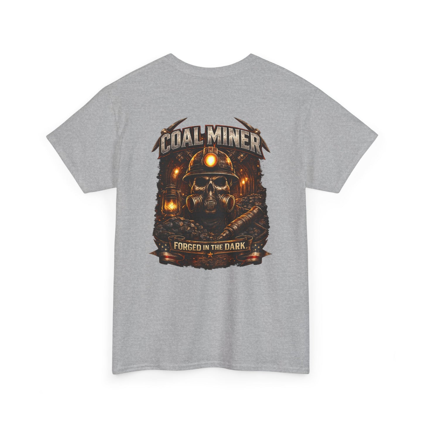 Coal Miner T-Shirt — "Forgotten in the Dark" Skull Hardhat Graphic Tee