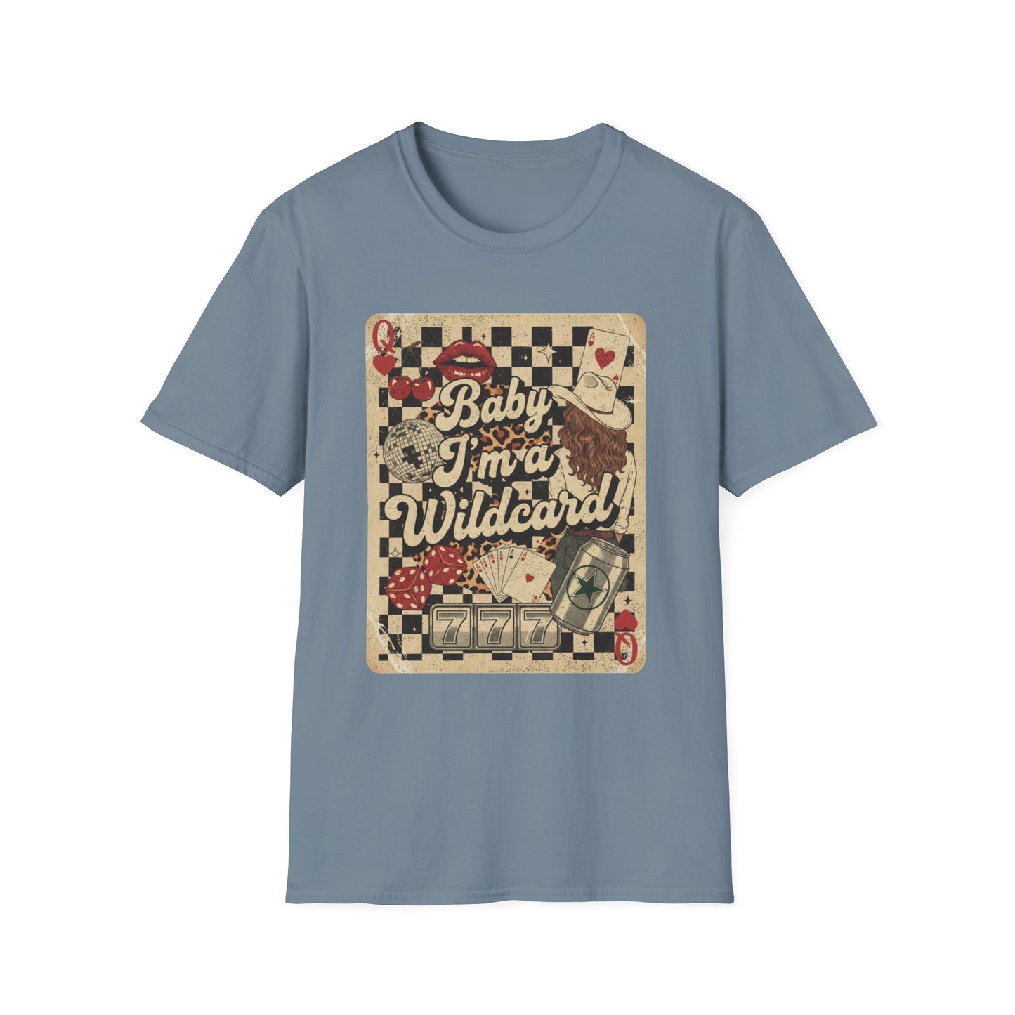 Wildcard Vintage Playing Card T-Shirt — “Baby I’m a Wildcard” Retro Casino Tee