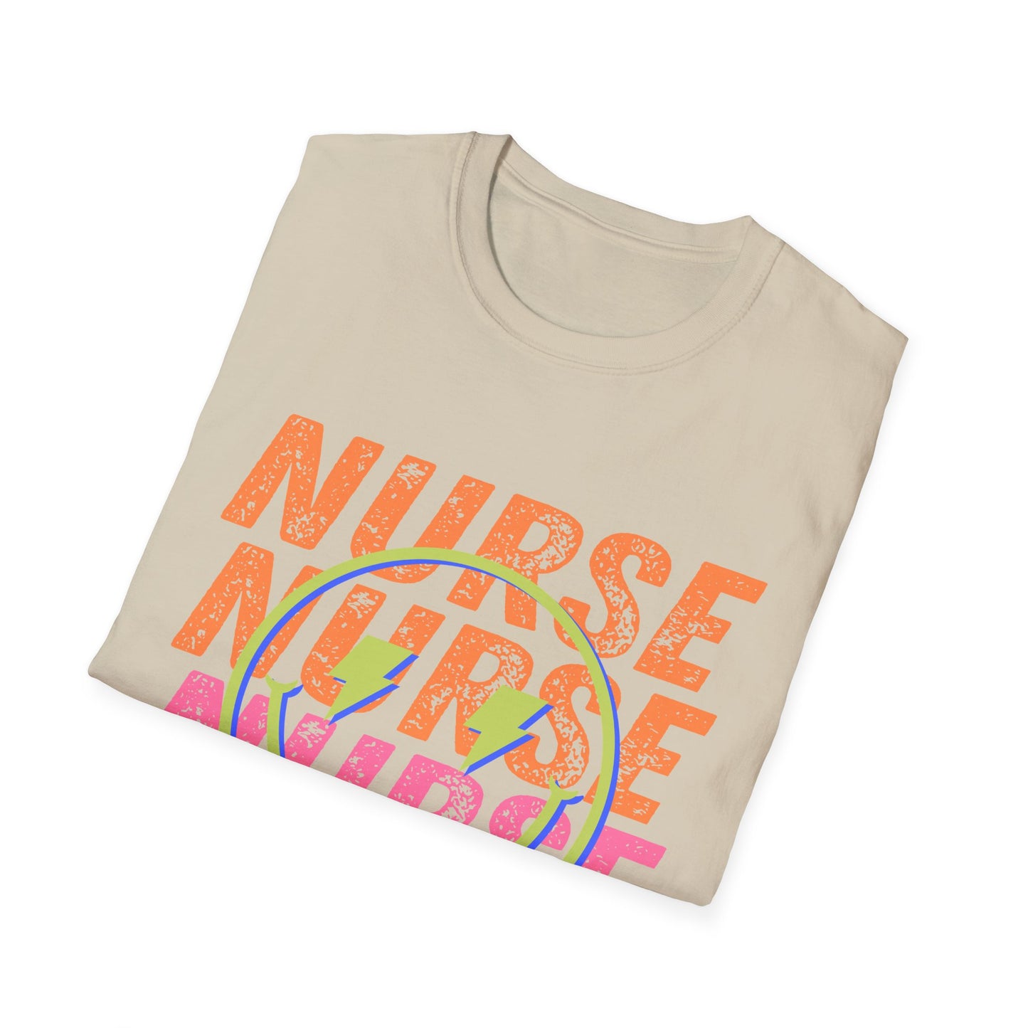 Nurse Repeat Circle Graphic T-Shirt — Colorful Floral Nurse Tee
