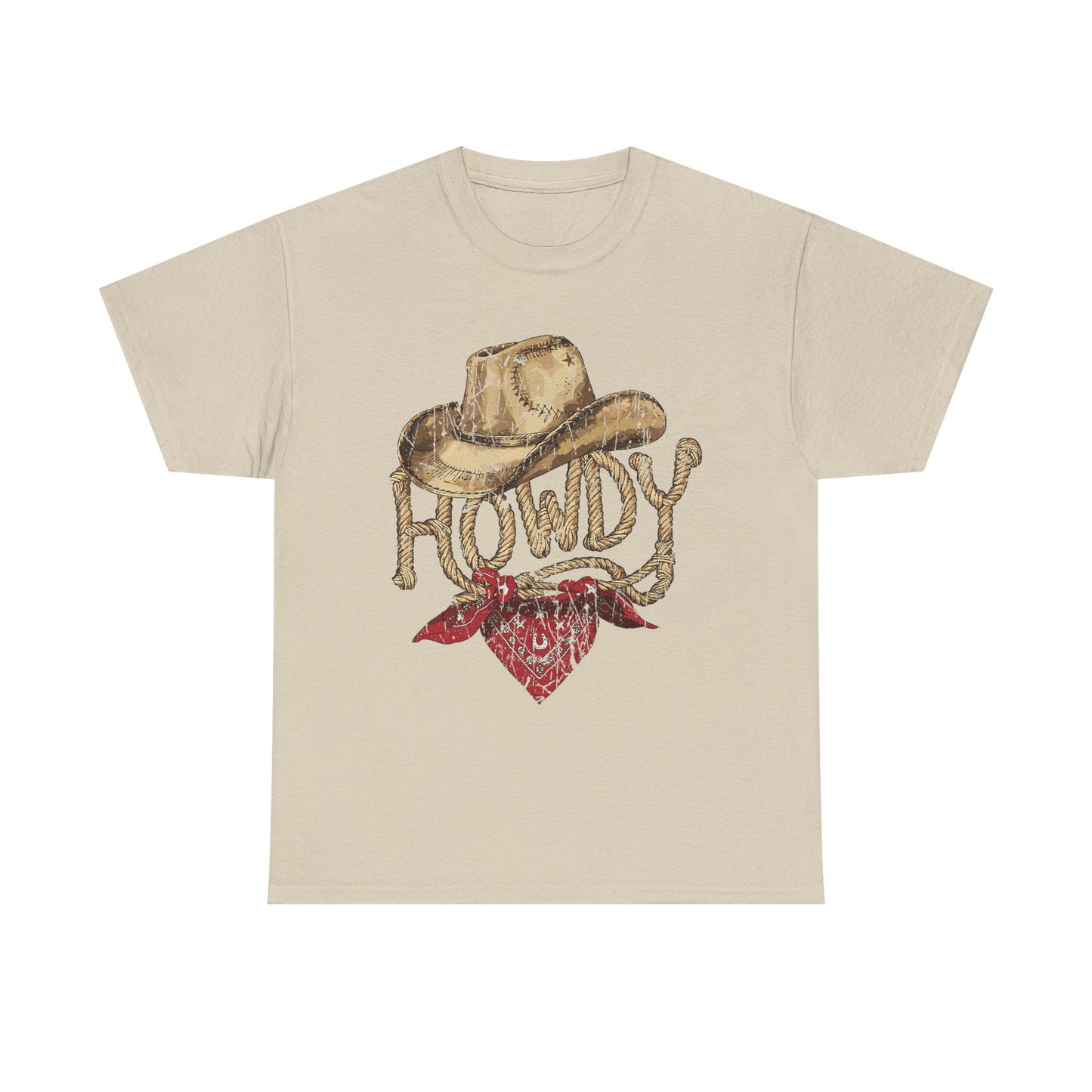 Howdy Cowboy Tee — Vintage Western Hat & Bandana Graphic