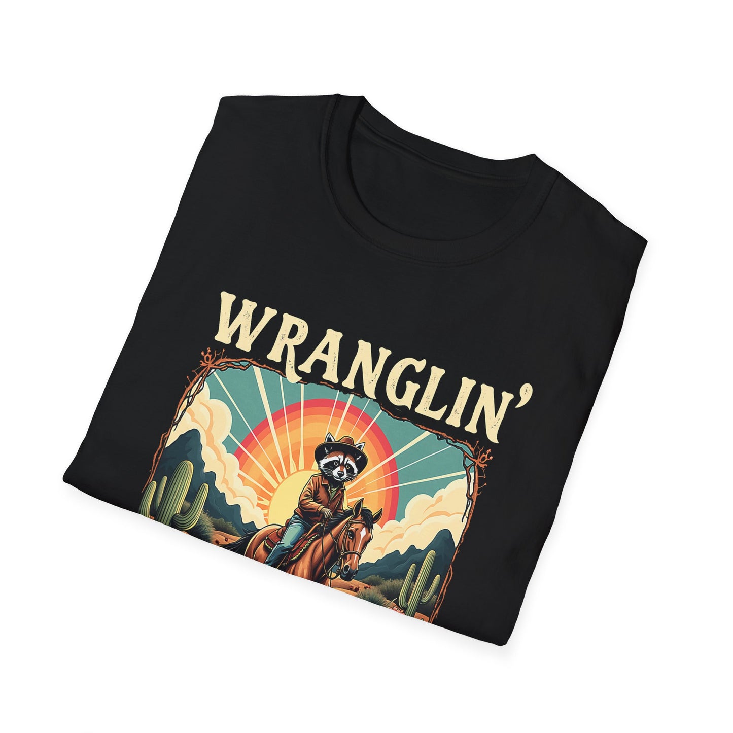 Wranglin' Real Cowboy T-Shirt — Retro Western Rodeo Graphic Tee