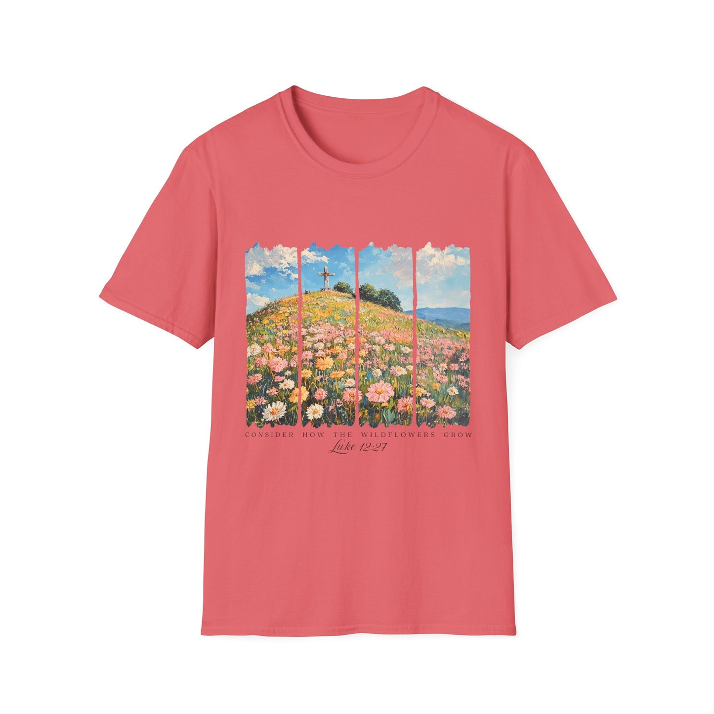 Wildflower Hills Scenic Tee — 'Live in It' Landscape Graphic T-Shirt