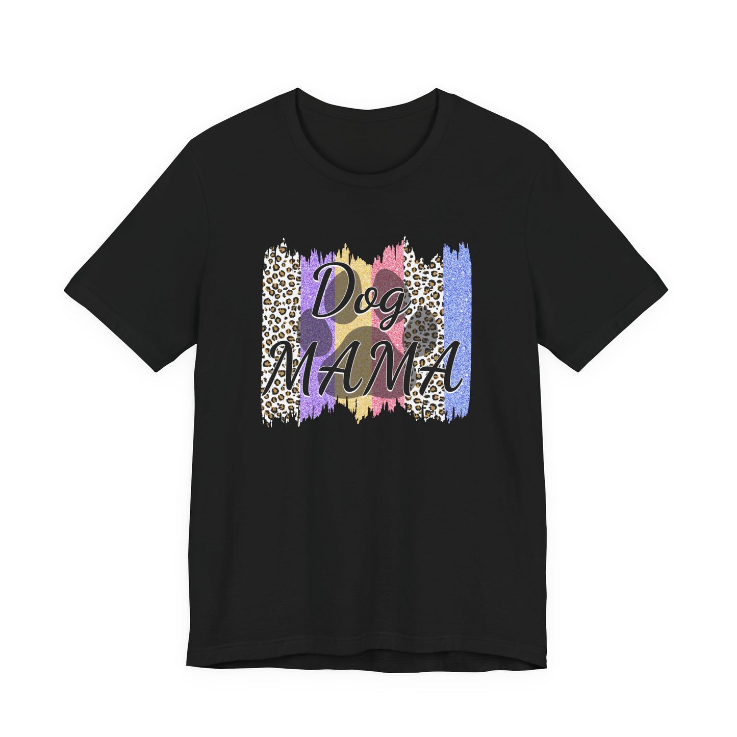 Dog Mama Tee — Leopard Brushstroke Graphic T‑Shirt for Dog Lovers