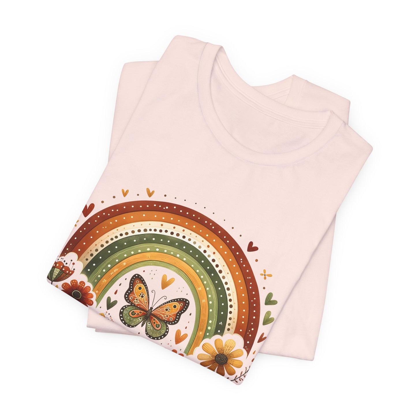 Believe In Yourself Butterfly Tee — Retro Rainbow Floral Inspirational T‑Shirt