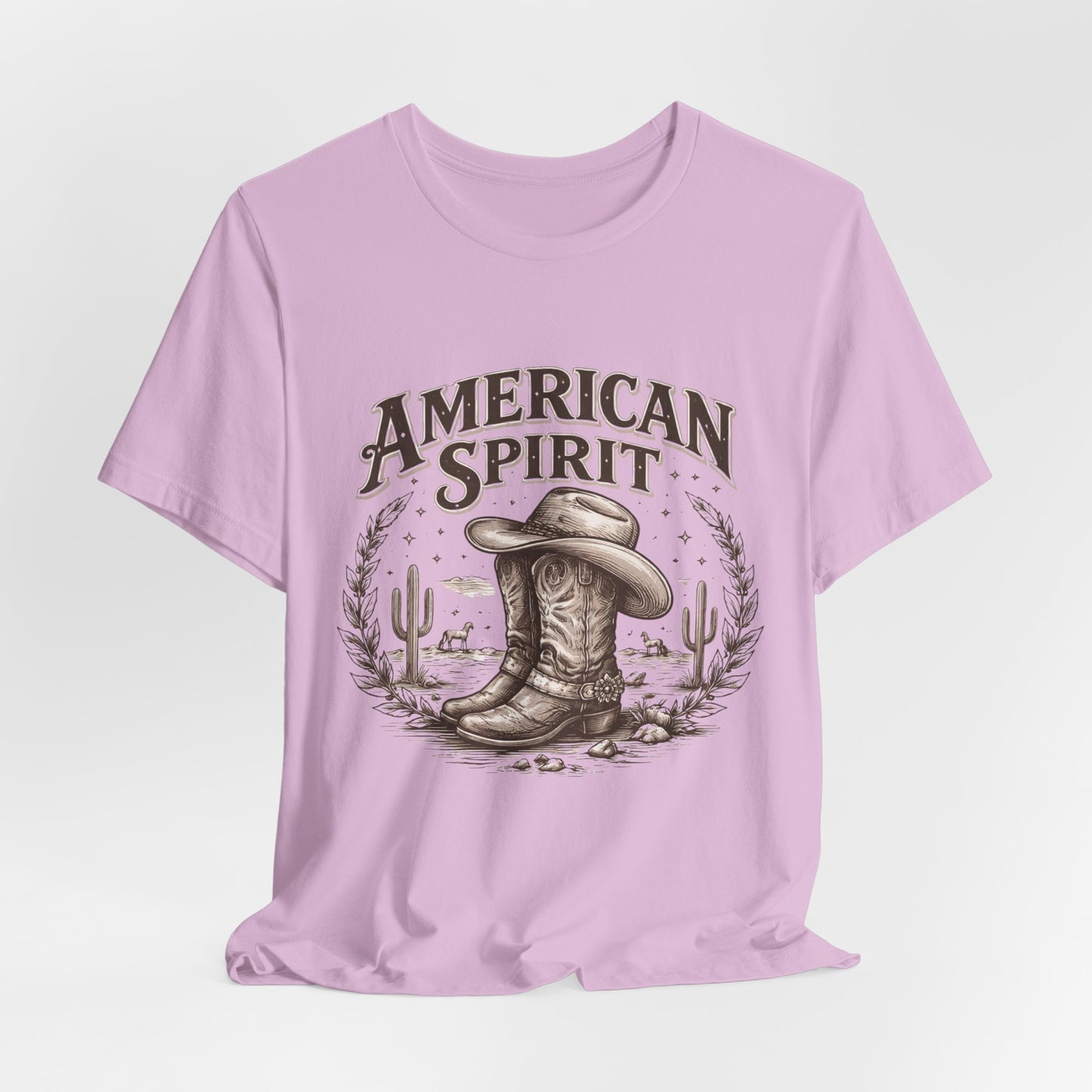 American Spirit Cowboy Tee — Western Boot & Cactus Vintage Graphic T-Shirt