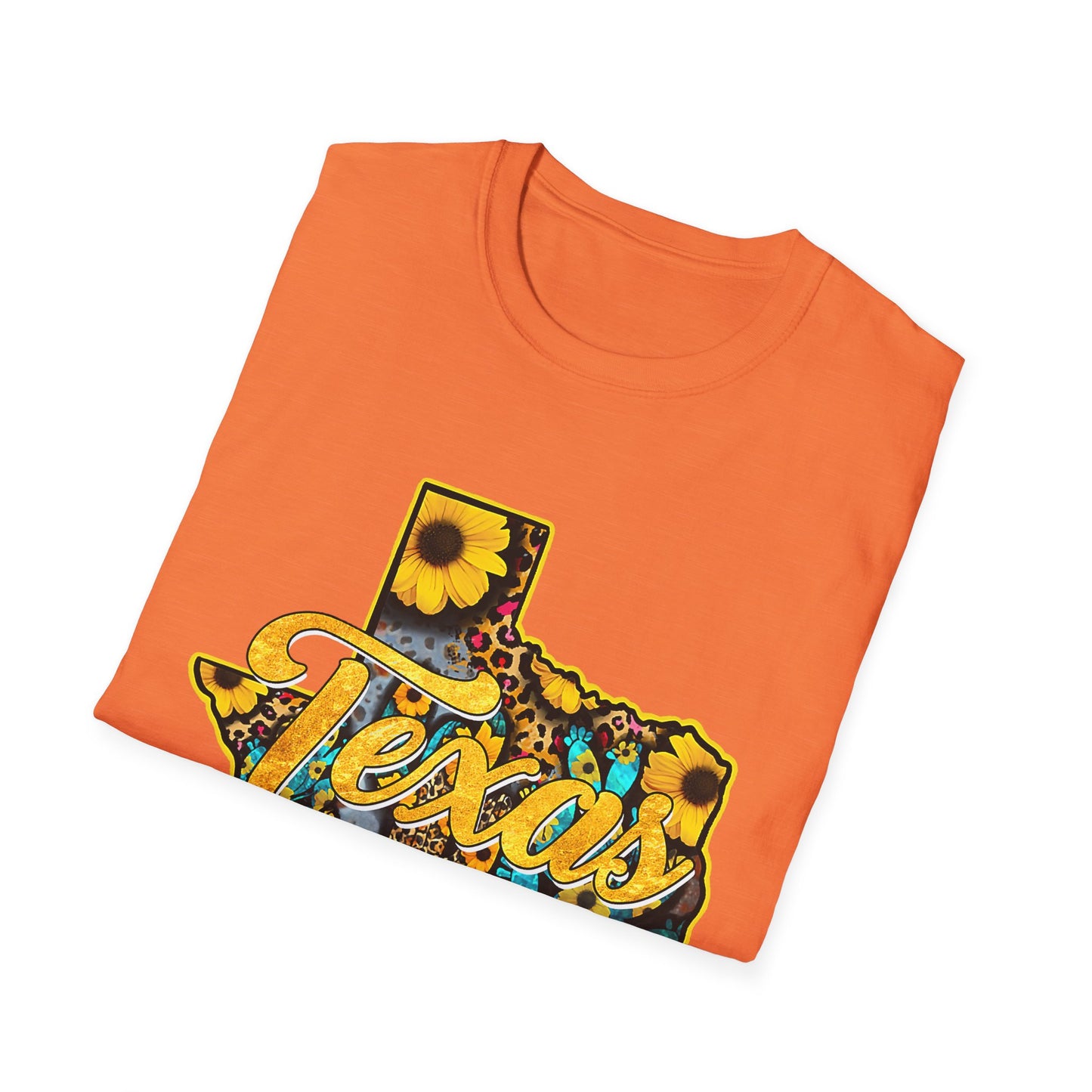 Texas Sunflower State T-Shirt — Floral Texas Map Graphic