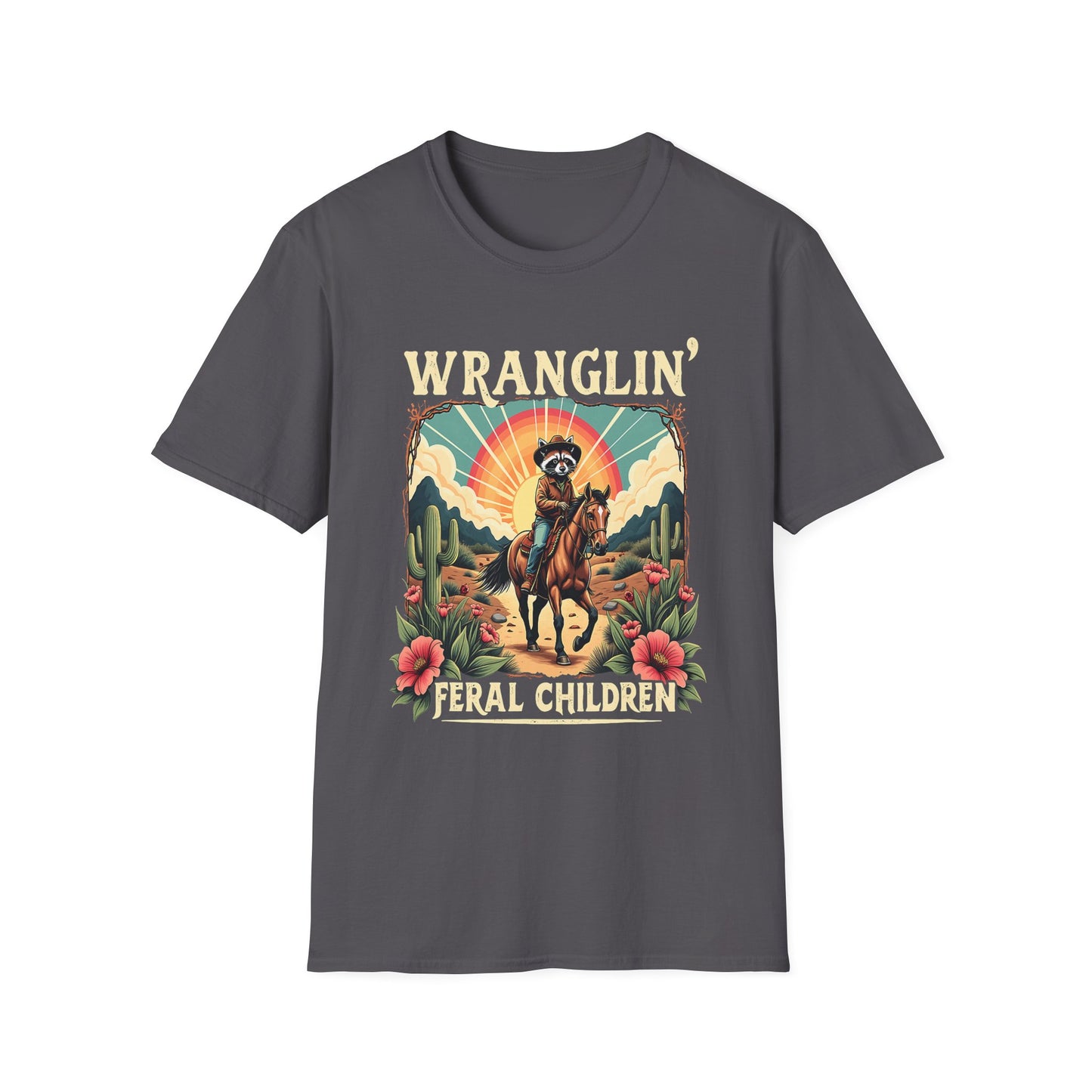 Wranglin' Real Cowboy T-Shirt — Retro Western Rodeo Graphic Tee