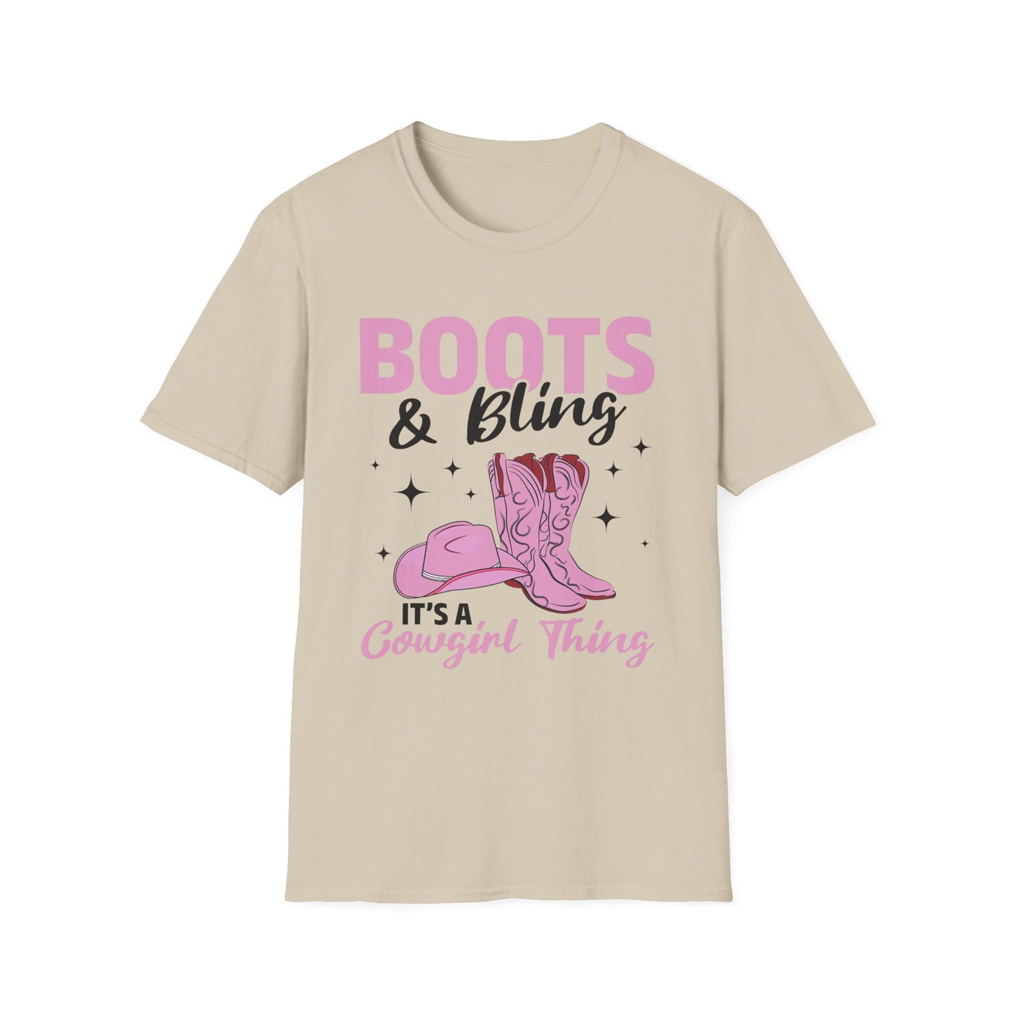 Boots & Bling Cowgirl T-Shirt — 'It's a Cowgirl Thing' Pink Cowboy Boots Tee