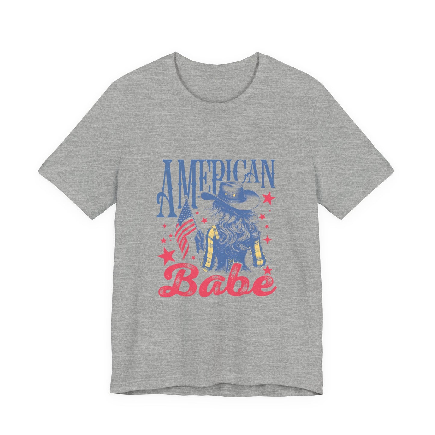 American Babe T-Shirt – Patriotic Cowgirl Stars & Stripes Tee (4th of July)