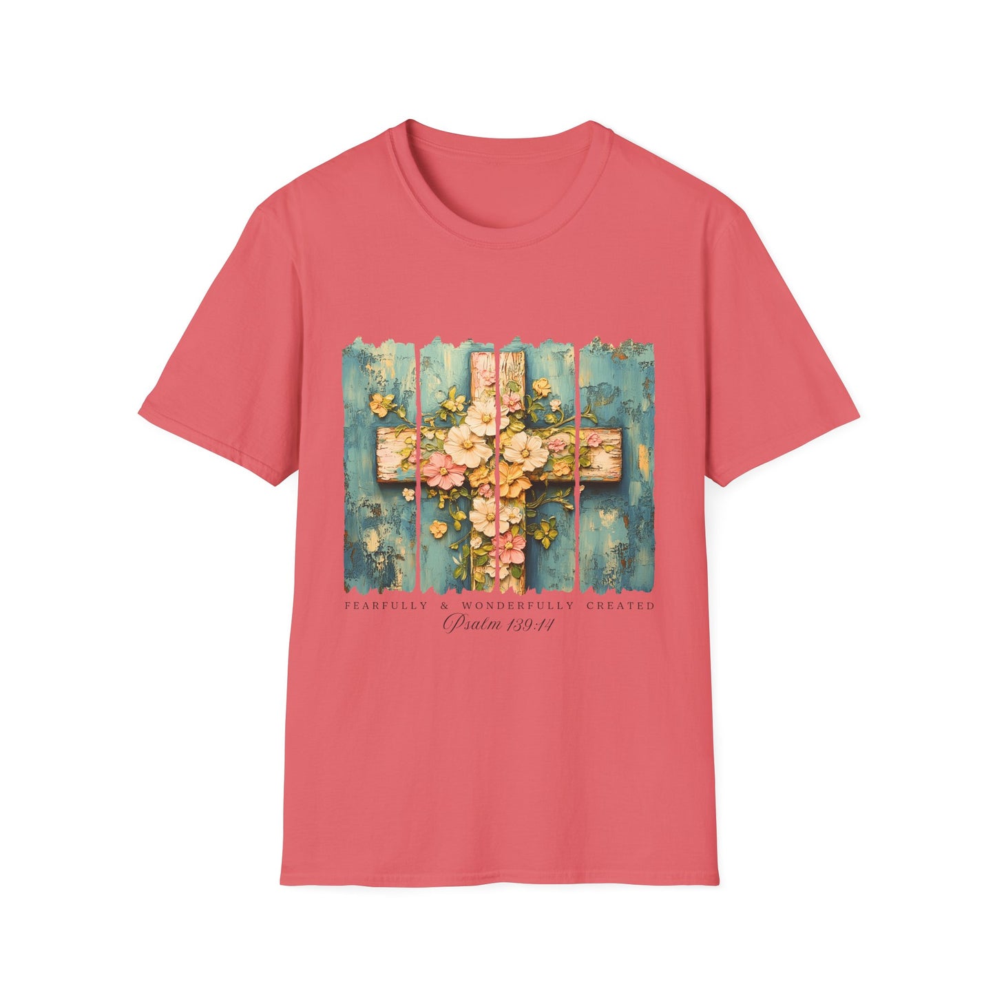 Floral Cross Christian T-Shirt — Faith, Hope & New Life Easter Tee