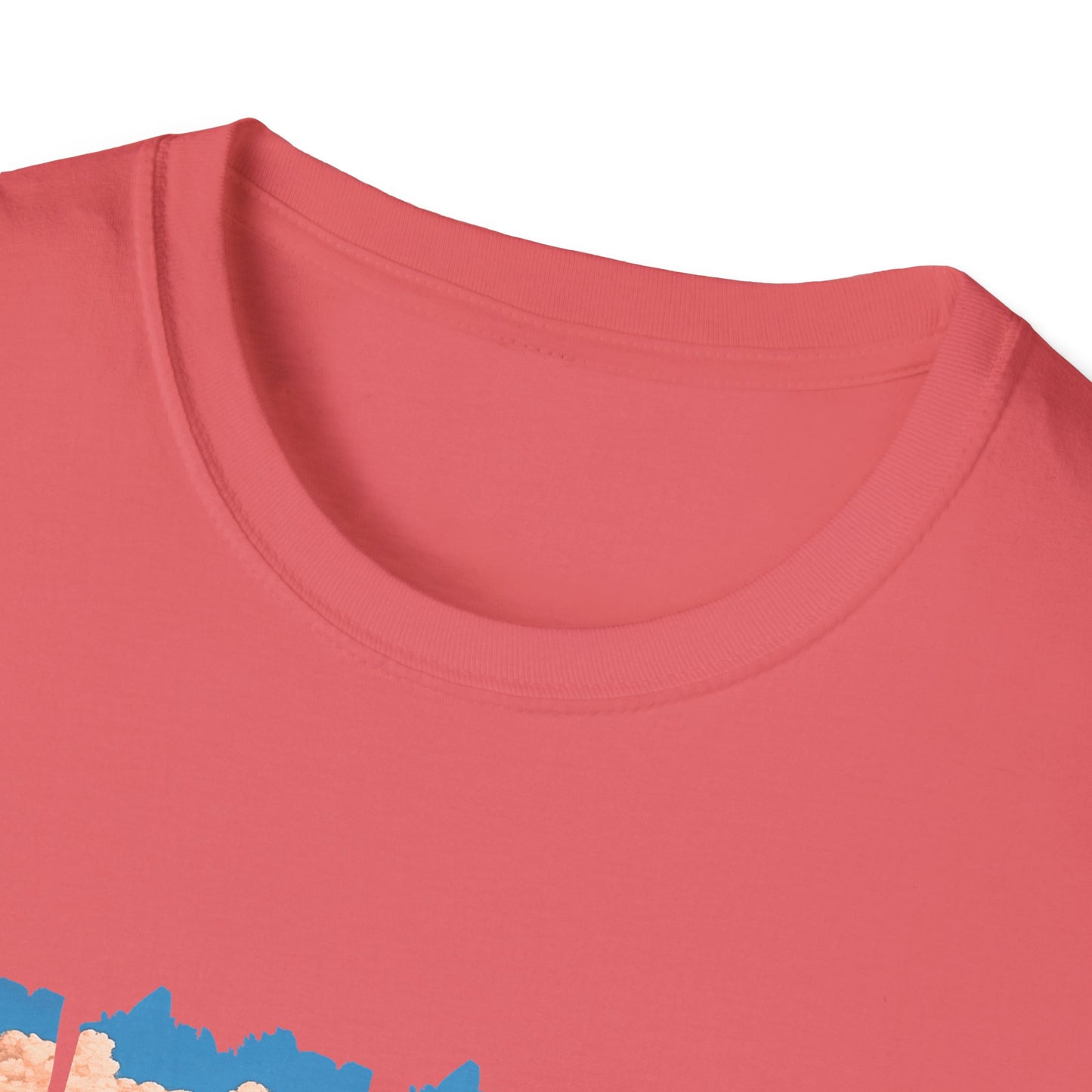 Scenic Meadow Sunrise T-Shirt — Vintage Window Pane Mountain Landscape Tee