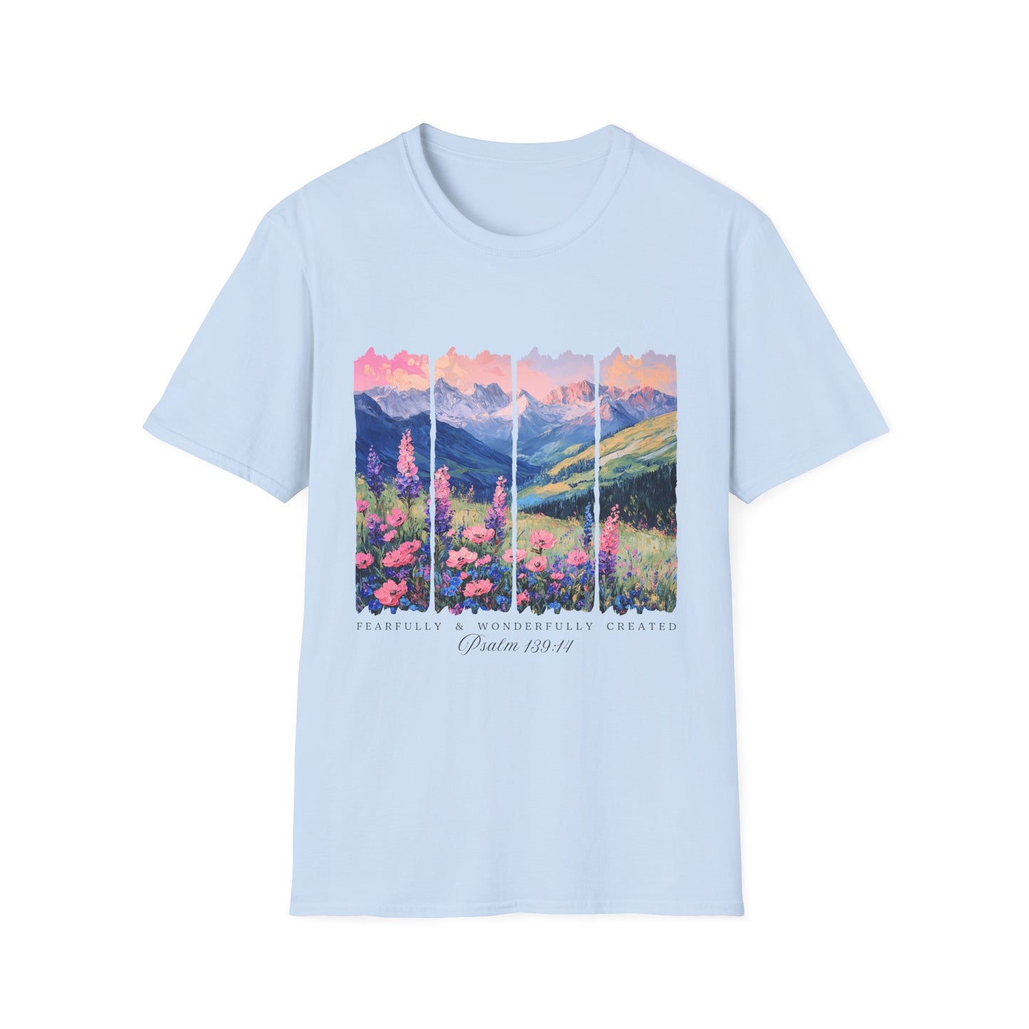 Mountain Wildflower T-Shirt — Scenic Sunrise Landscape Tee