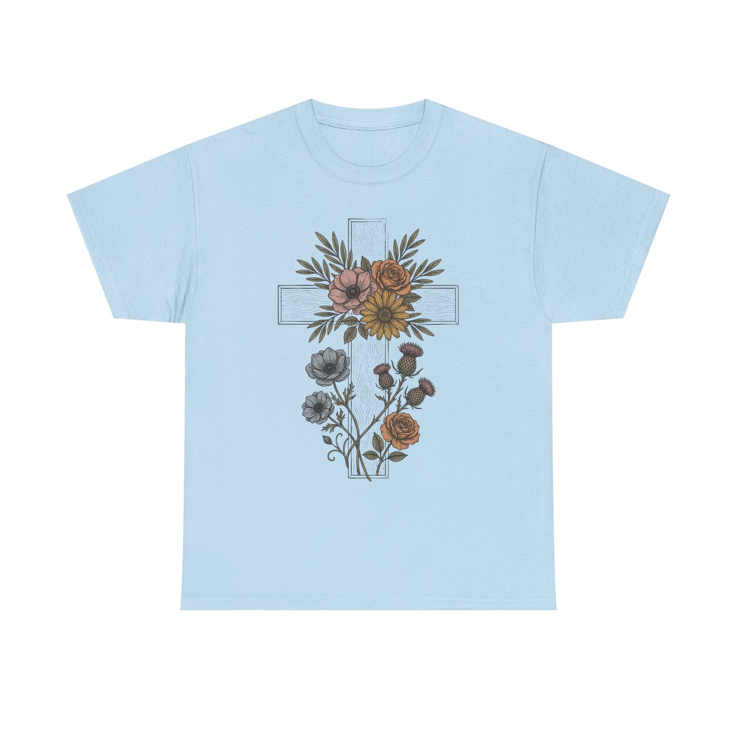 Faith Floral T‑Shirt — "Even in the Chaos His Grace Still Finds Me" Inspirational Tee