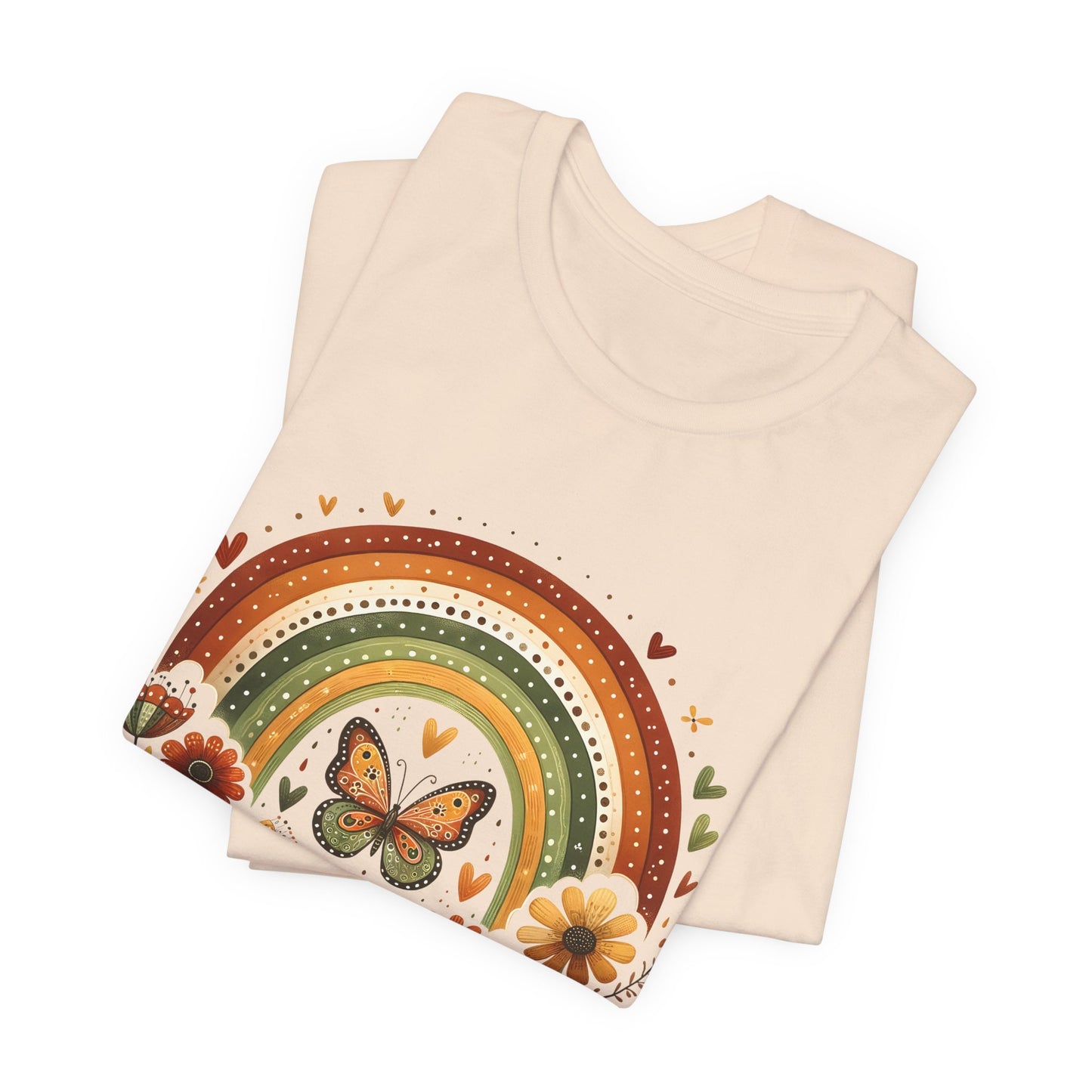 Believe In Yourself Butterfly Tee — Retro Rainbow Floral Inspirational T‑Shirt