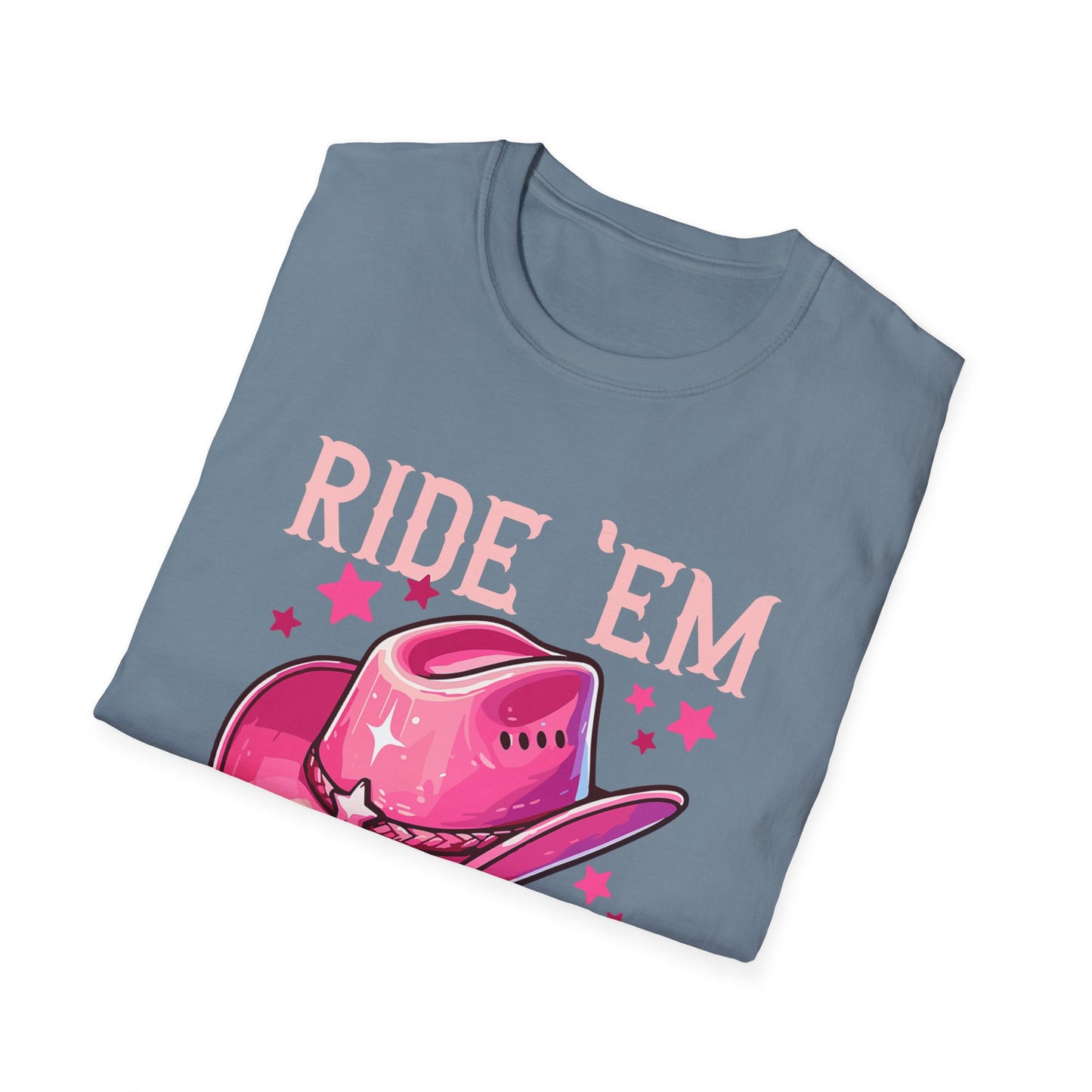 Ride 'Em Cowgirl T-Shirt — Pink Cowboy Hat Graphic Tee