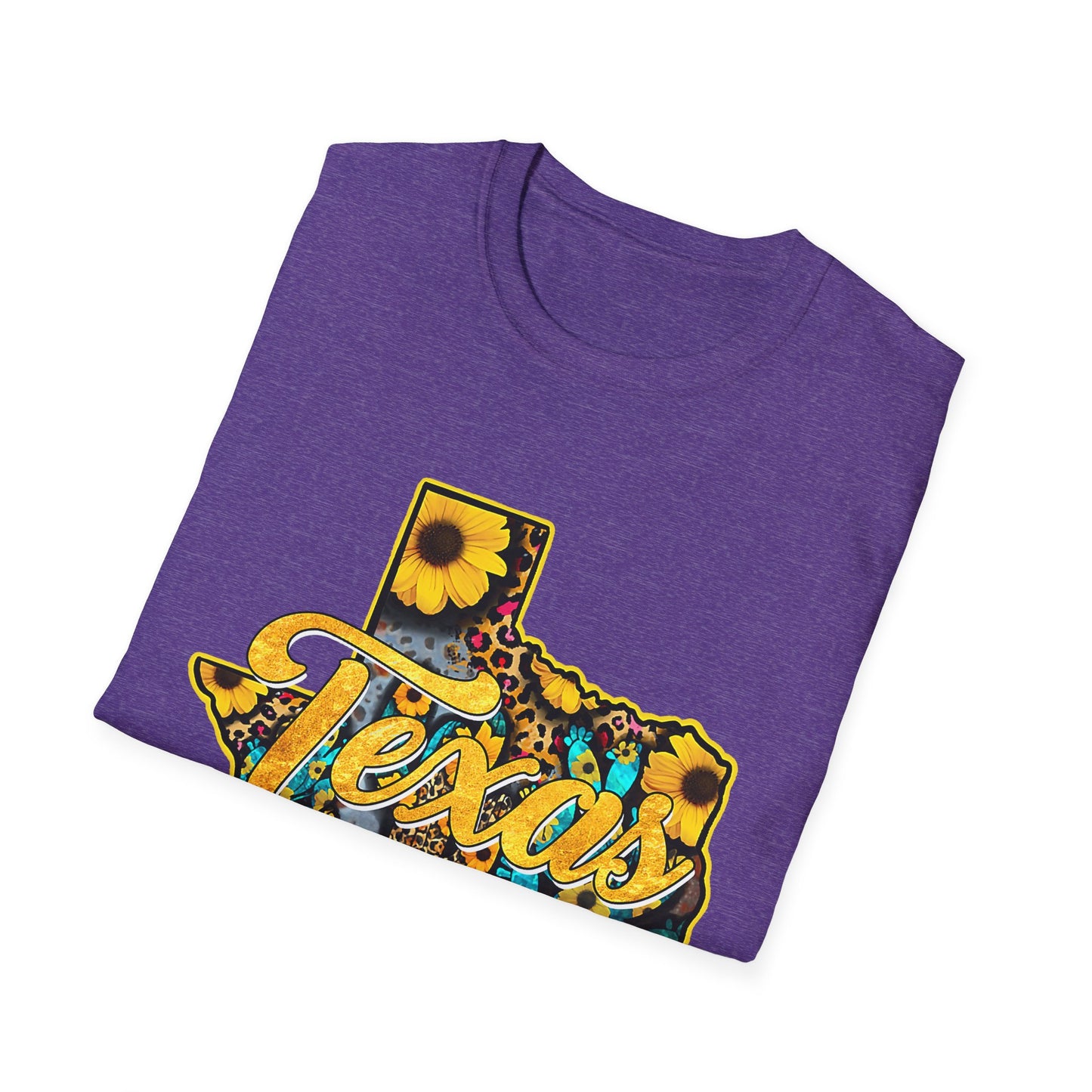 Texas Sunflower State T-Shirt — Floral Texas Map Graphic