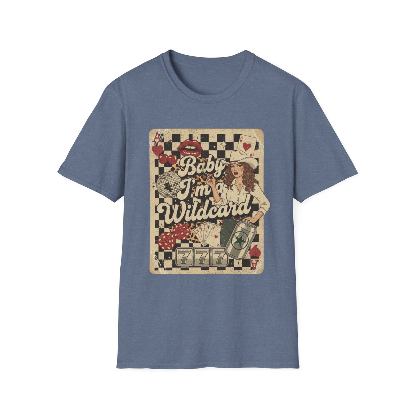 Wildcard Casino Graphic T-Shirt — "Baby I’m a Wildcard" Retro Pinup Tee