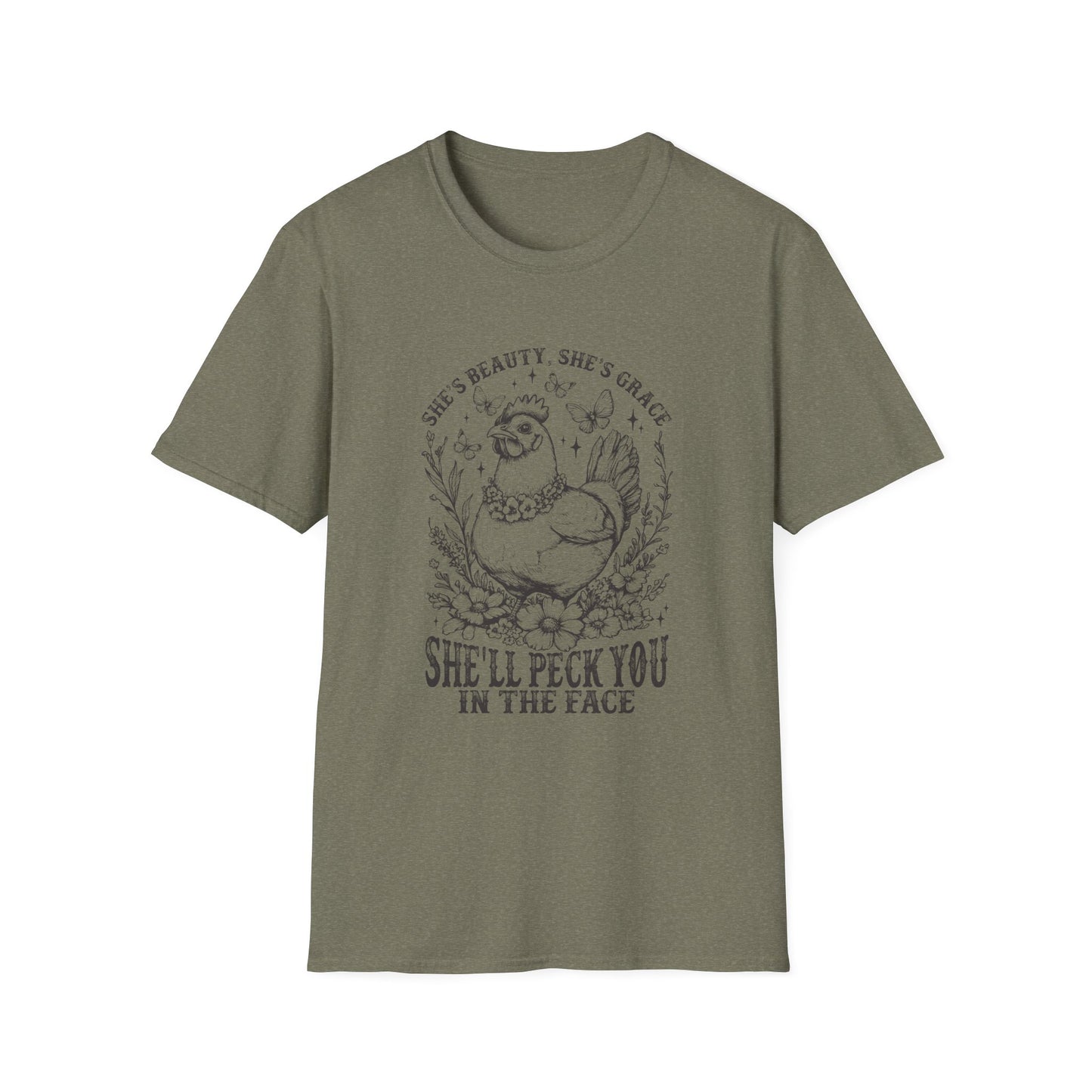 She'll Peck You In The Face Chicken T-Shirt – Funny Farmyard Hen Graphic Tee