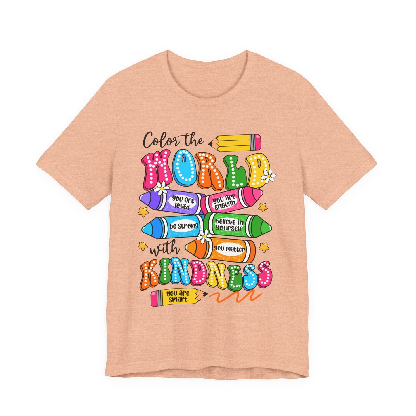 Color the World with Kindness T-Shirt — Kids & Teachers Positive Message Tee