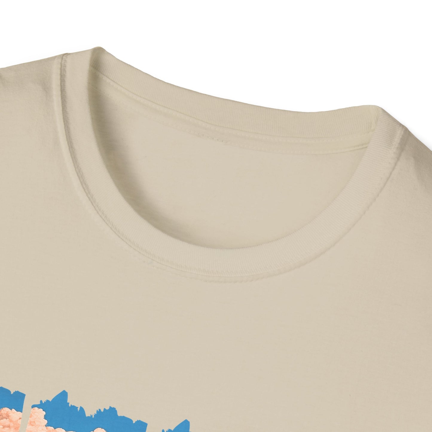 Scenic Meadow Sunrise T-Shirt — Vintage Window Pane Mountain Landscape Tee