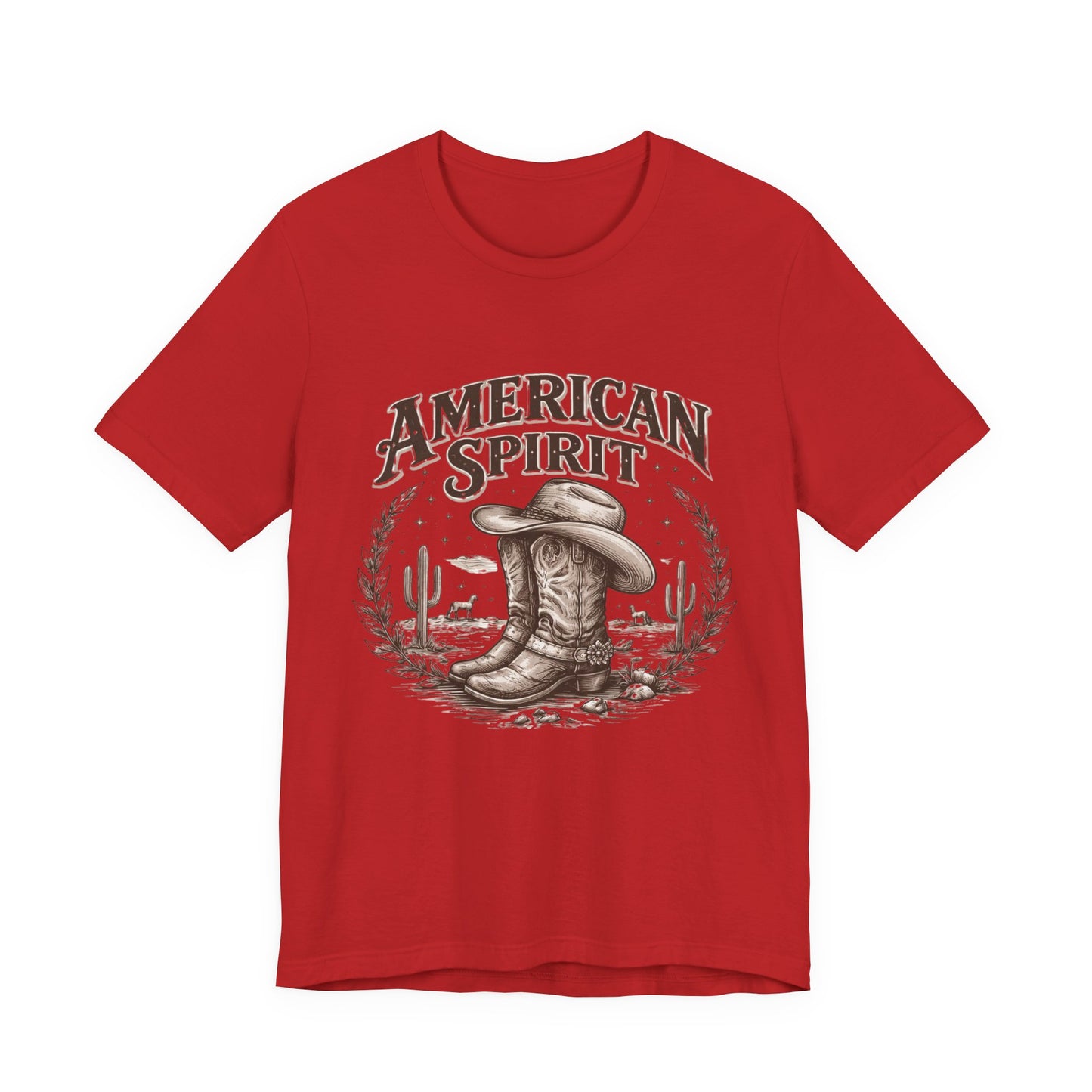 American Spirit Cowboy Tee — Western Boot & Cactus Vintage Graphic T-Shirt