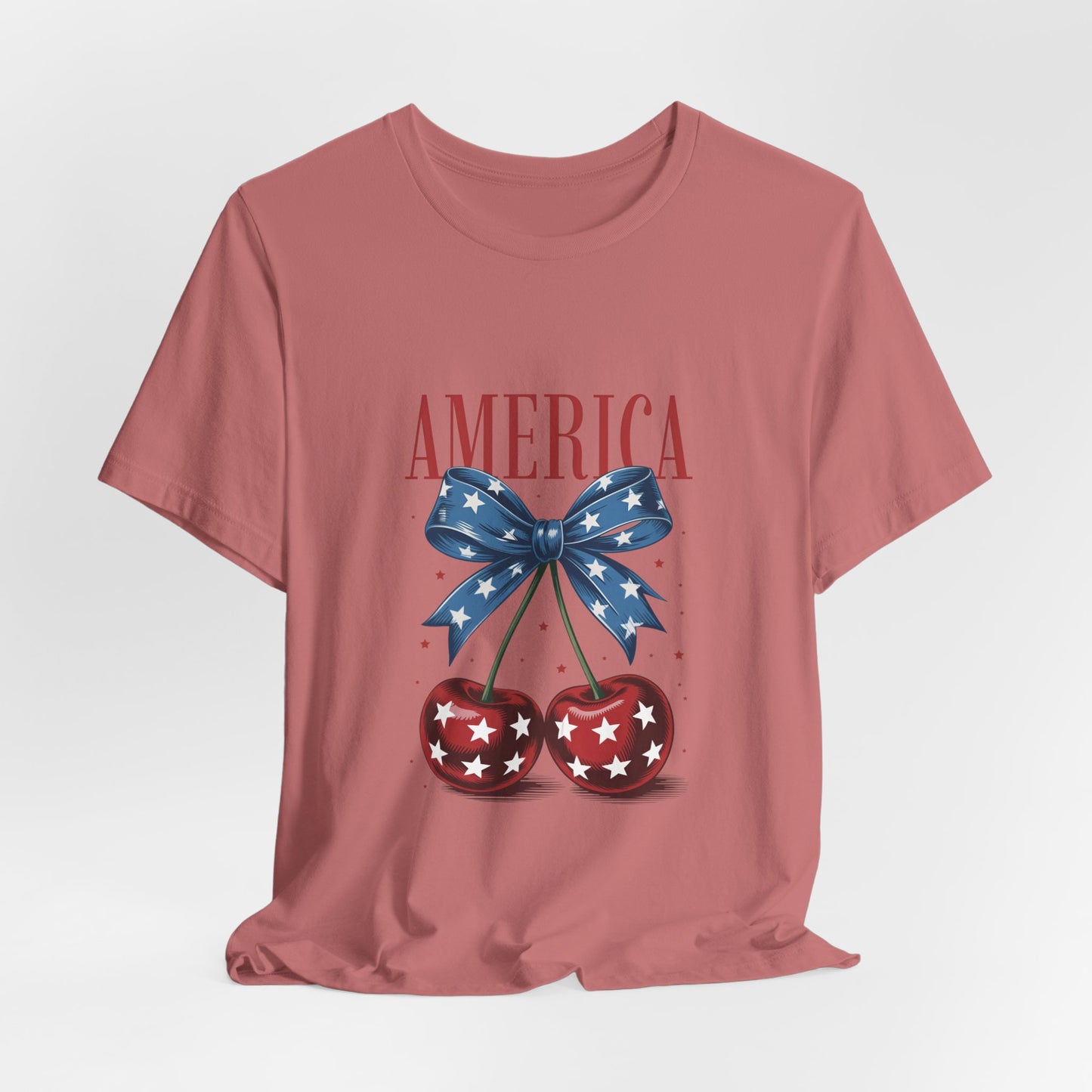America Cherry Tee — Patriotic Stars & Stripes Graphic T-Shirt