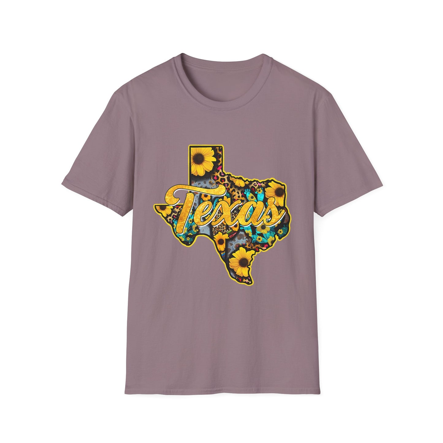 Texas Sunflower State T-Shirt — Floral Texas Map Graphic