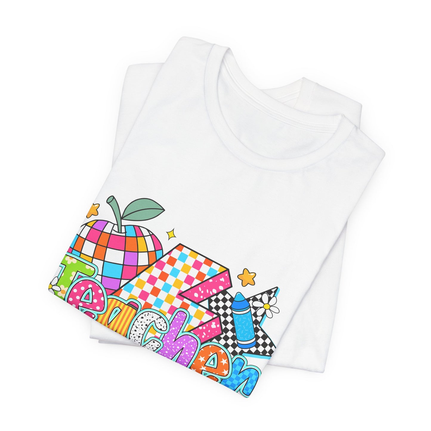 Teacher Colorful Doodle Graphic Tee — Back to School Gift for Teachers