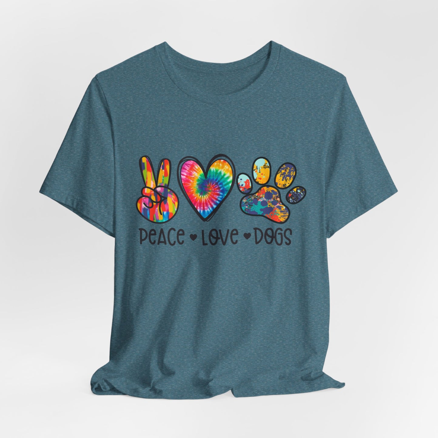 Peace Love Dogs Tie-Dye T-Shirt