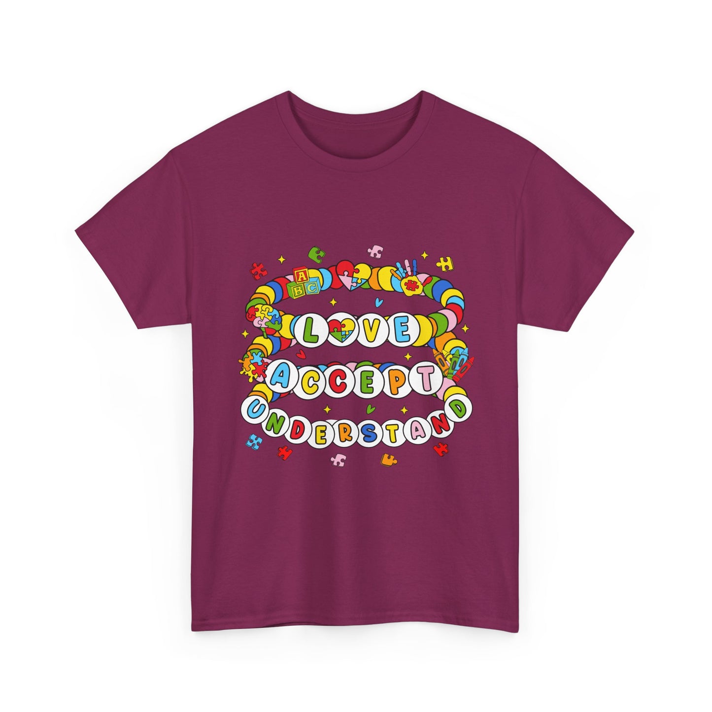 Love Accept Understand T-Shirt — Rainbow Positive Message Tee