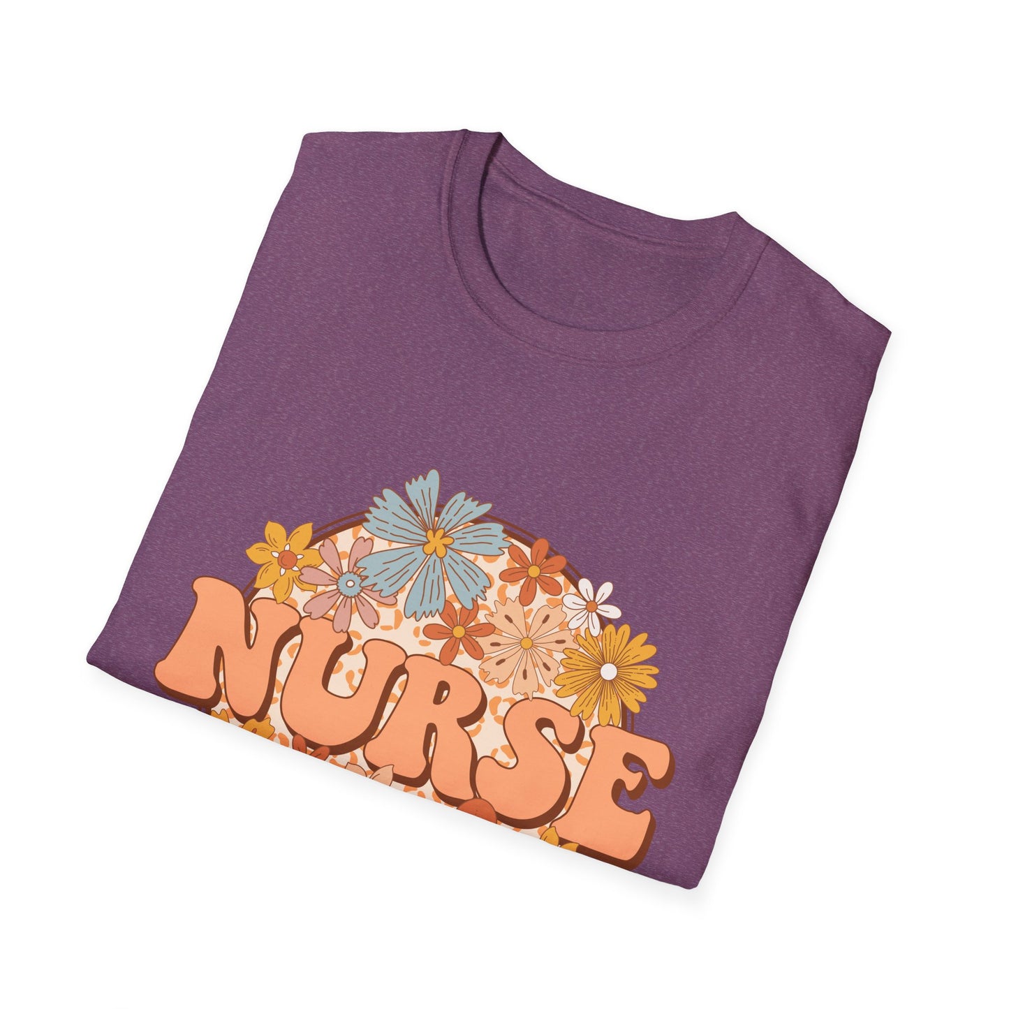 Nurse Floral Retro Tee — "NURSE" Vintage Flower Graphic T-Shirt