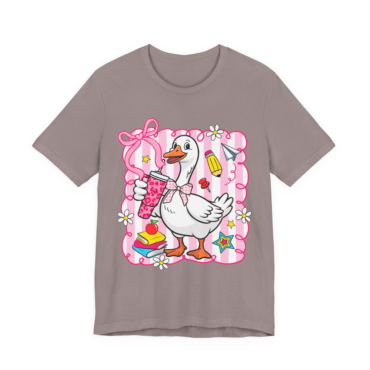Cute Goose Graphic Tee — School Supplies Back-to-School T-Shirt