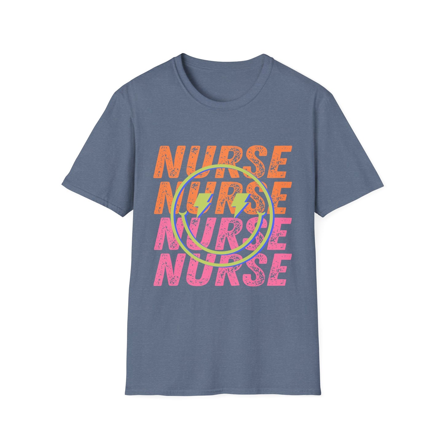 Nurse Repeat Circle Graphic T-Shirt — Colorful Floral Nurse Tee