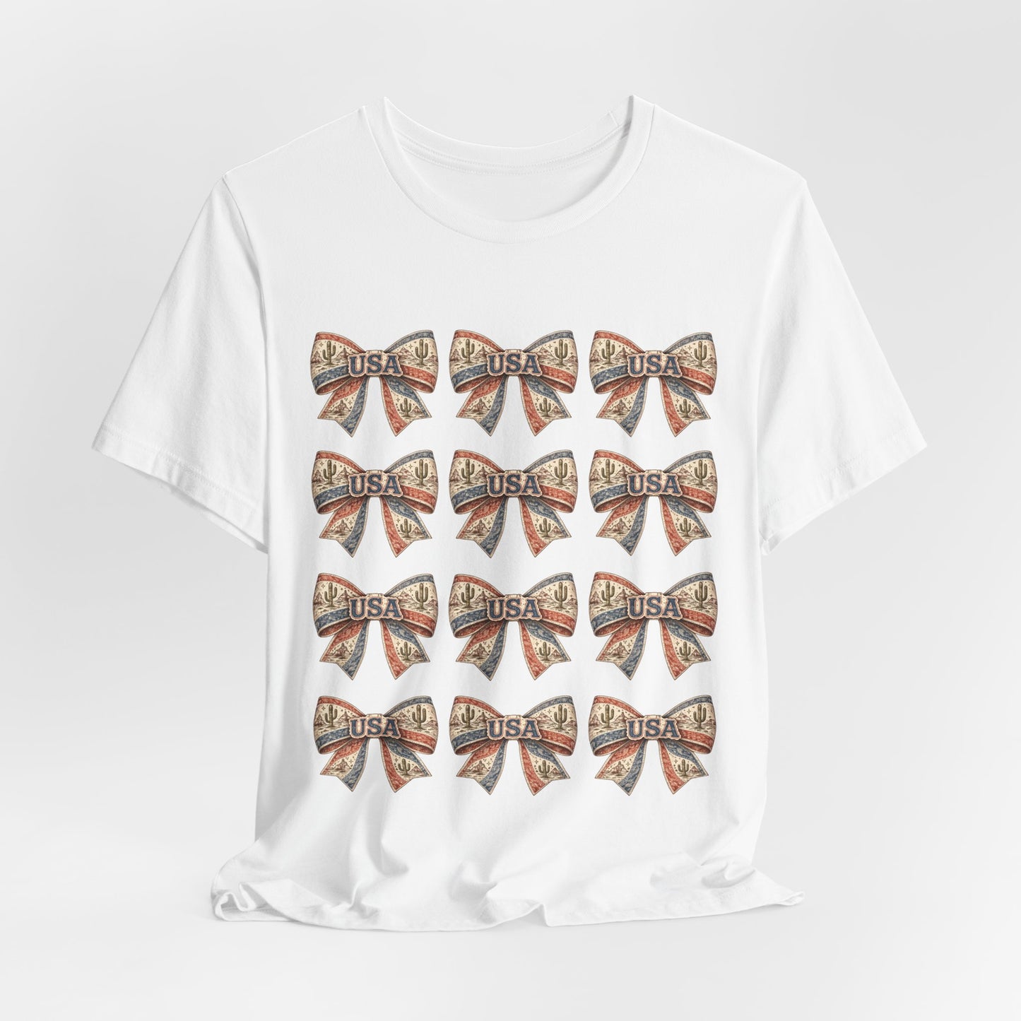 USA Patriotic Bow Pattern T-Shirt
