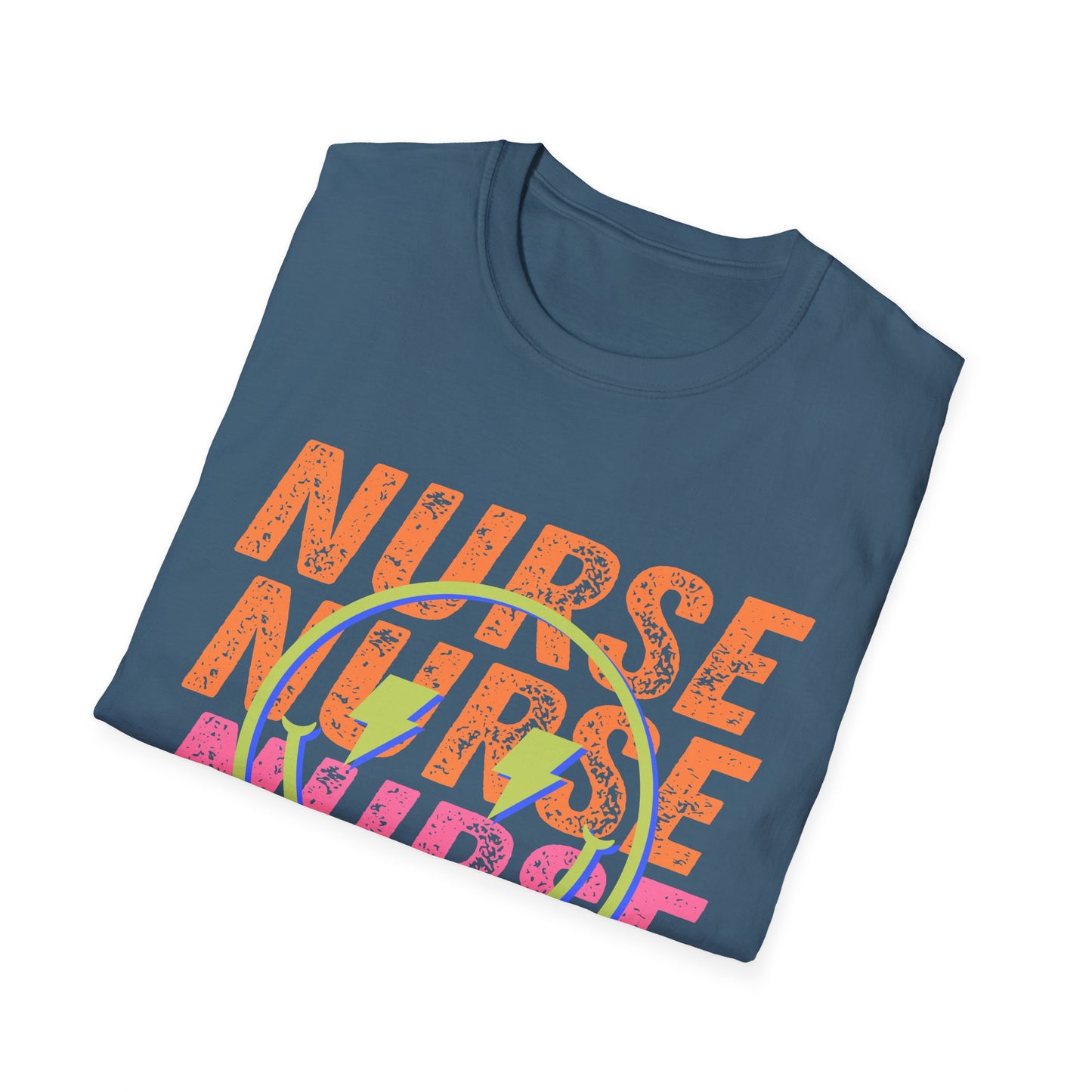 Nurse Repeat Circle Graphic T-Shirt — Colorful Floral Nurse Tee