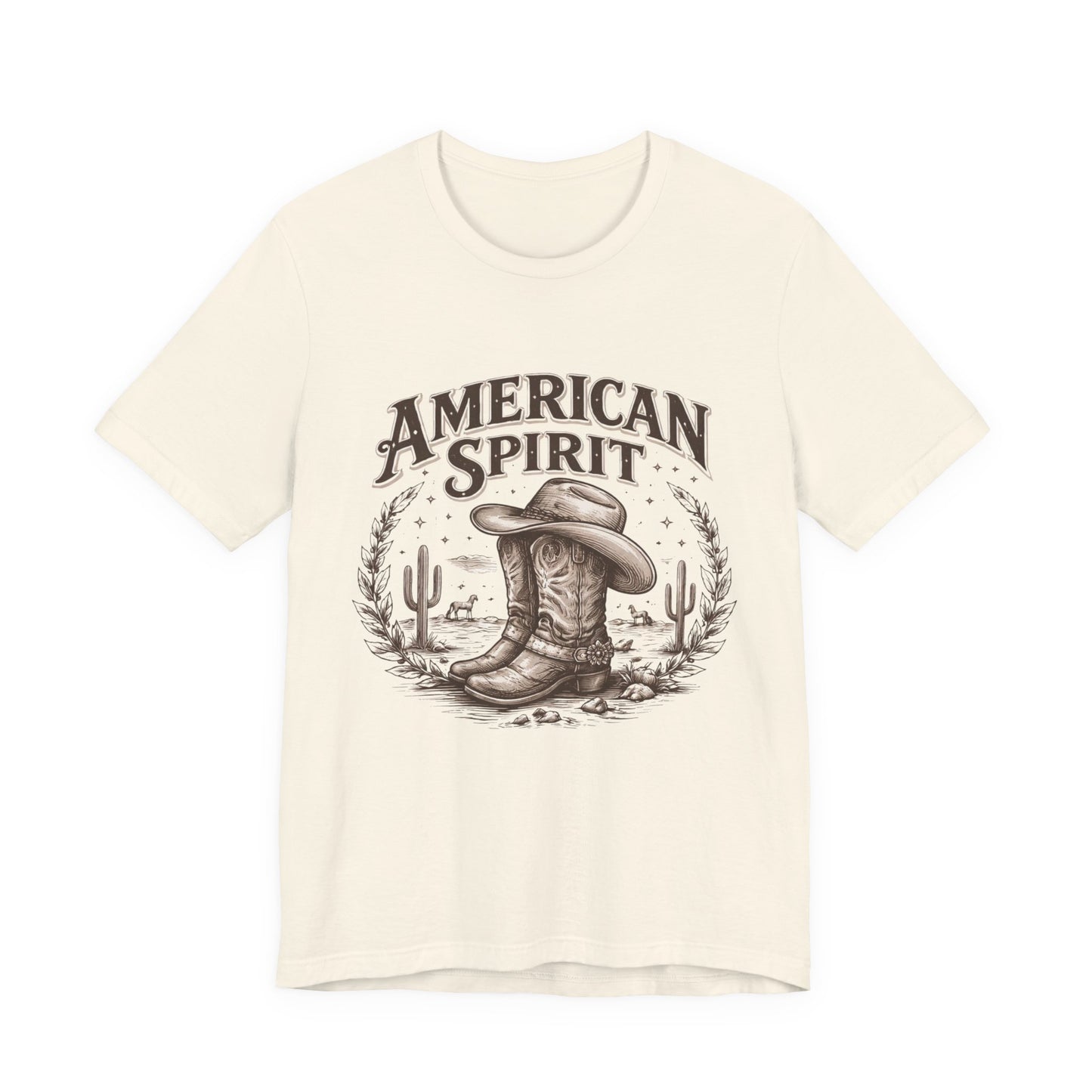 American Spirit Cowboy Tee — Western Boot & Cactus Vintage Graphic T-Shirt