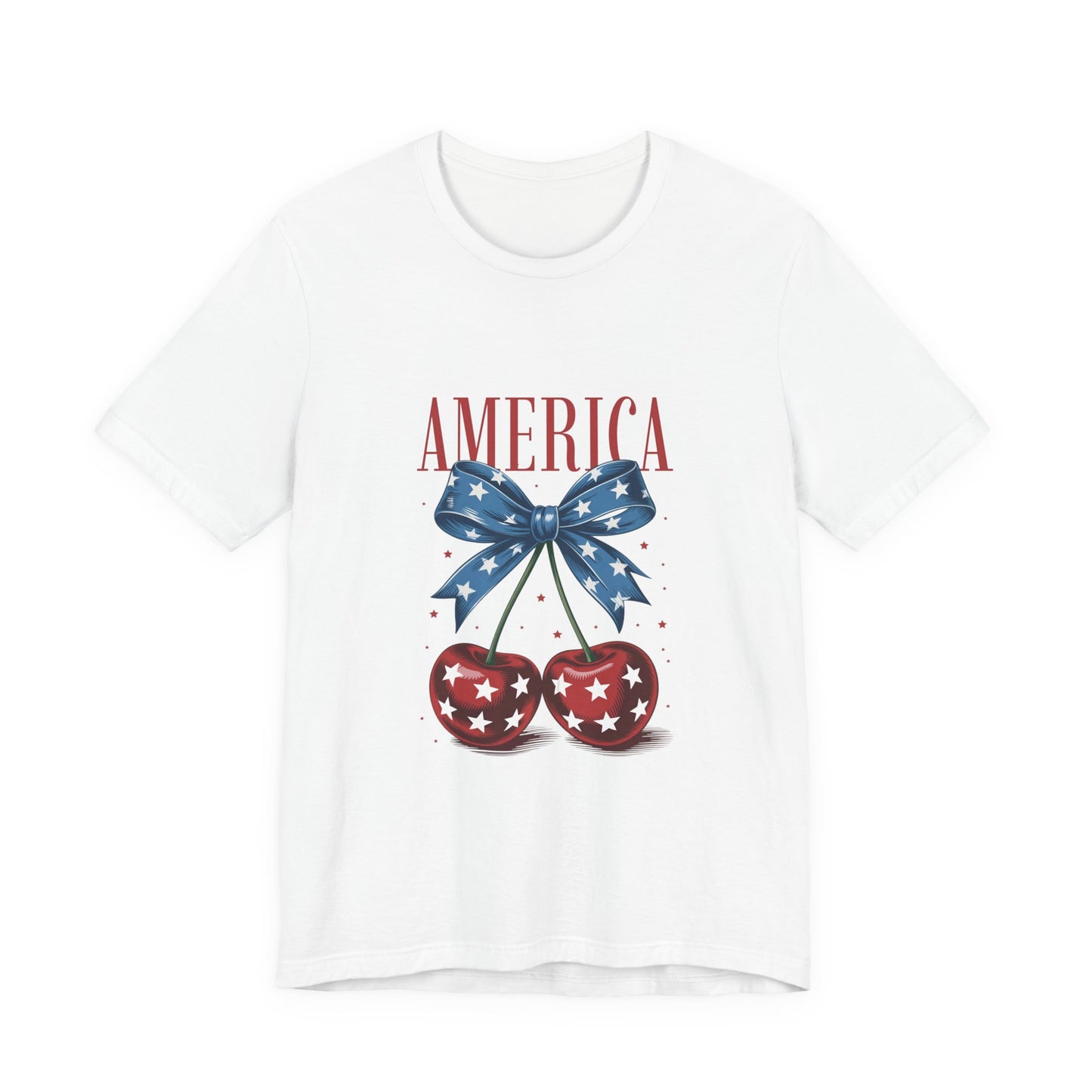 America Cherry Tee — Patriotic Stars & Stripes Graphic T-Shirt