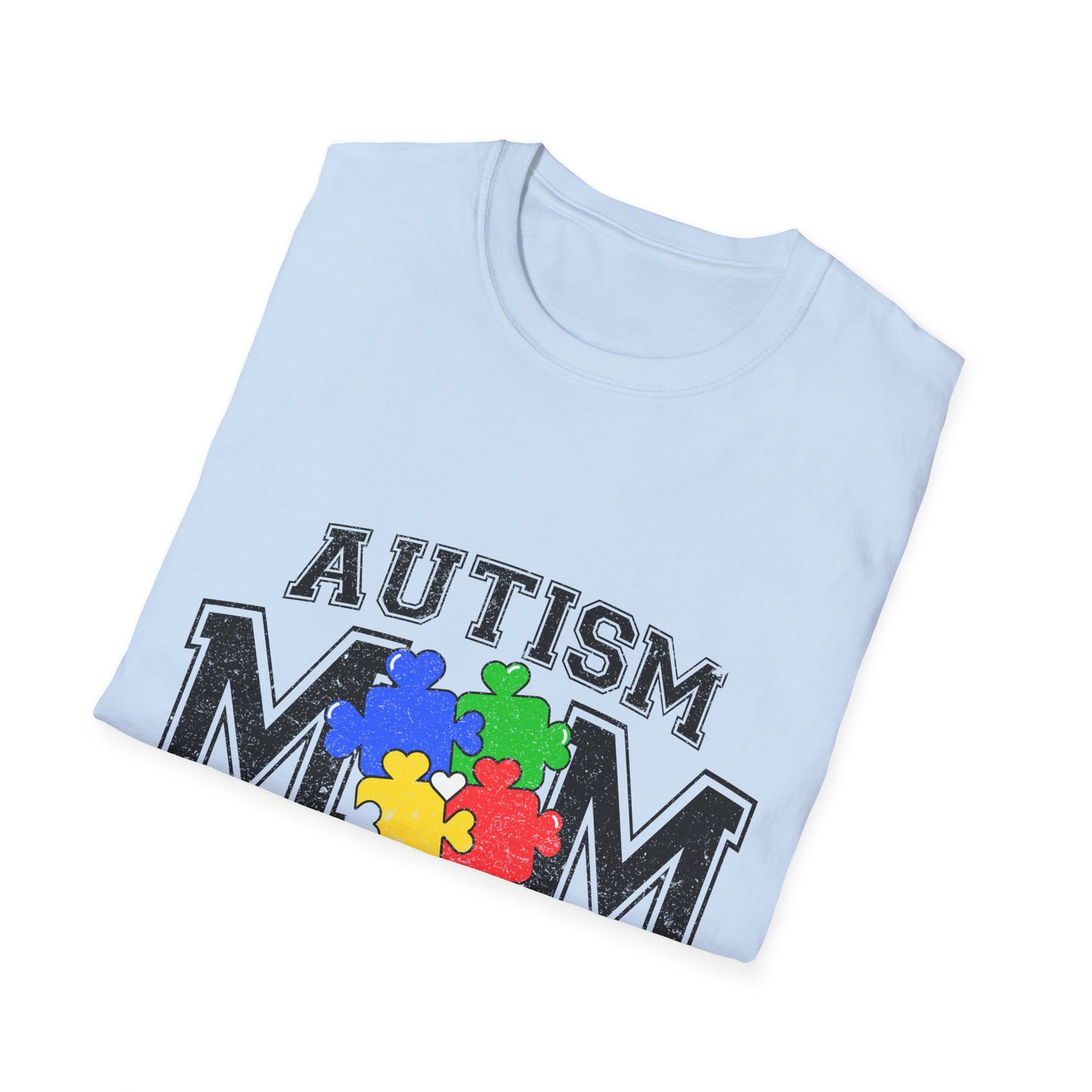Autism Mom T-Shirt — "Like a Normal Mom Except Much Stronger" Puzzle Heart Tee