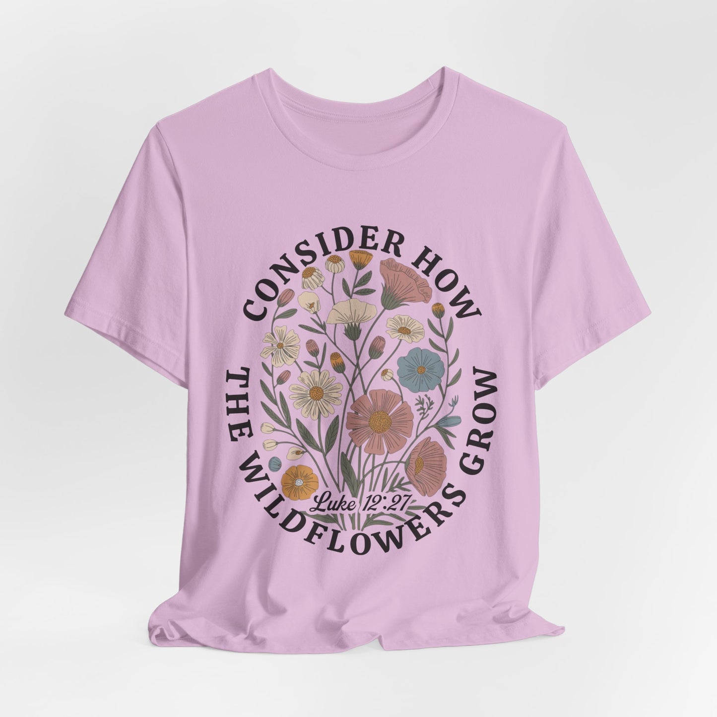 Floral 'Consider How the Wildflowers Grow' T-Shirt