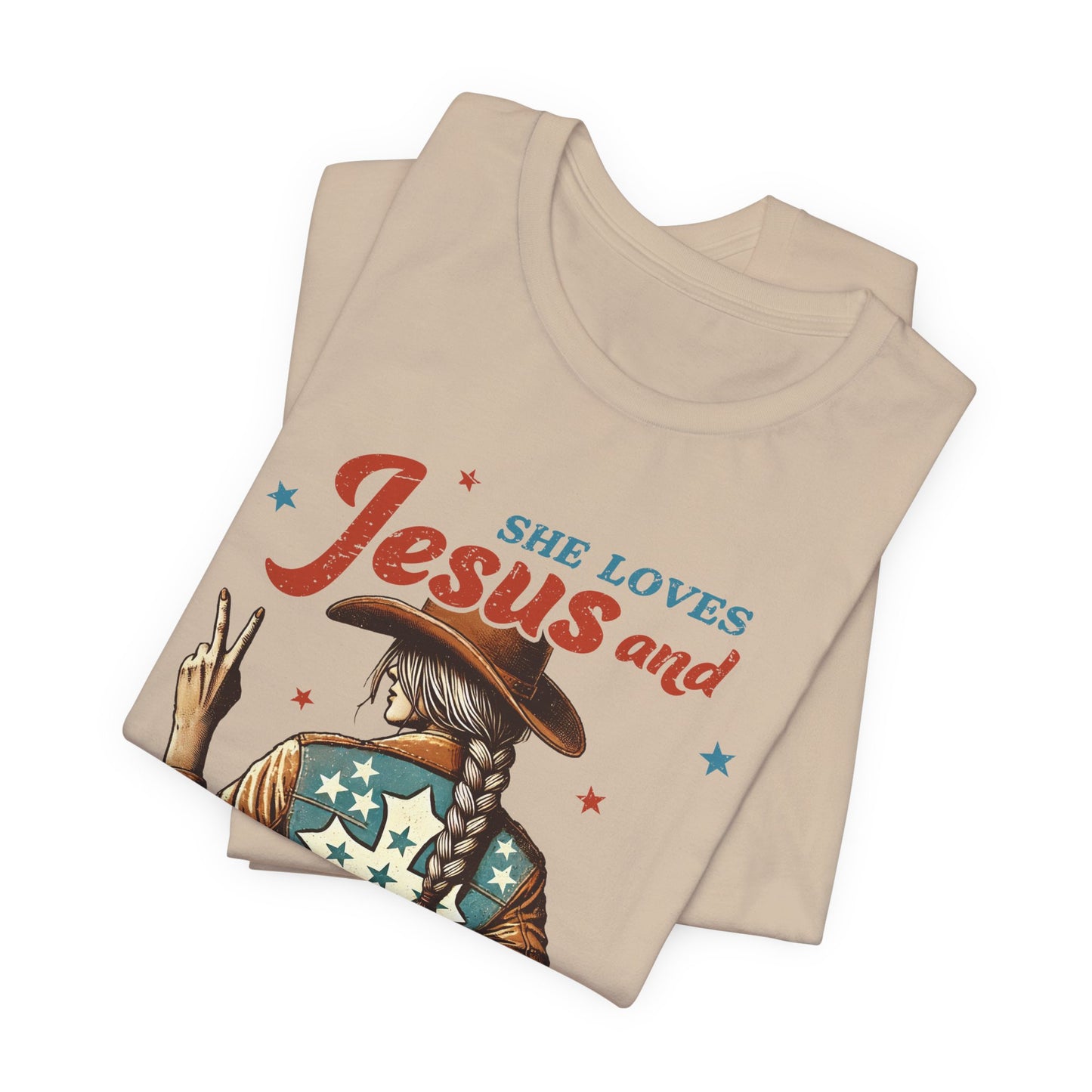 She Loves Jesus and America Tee