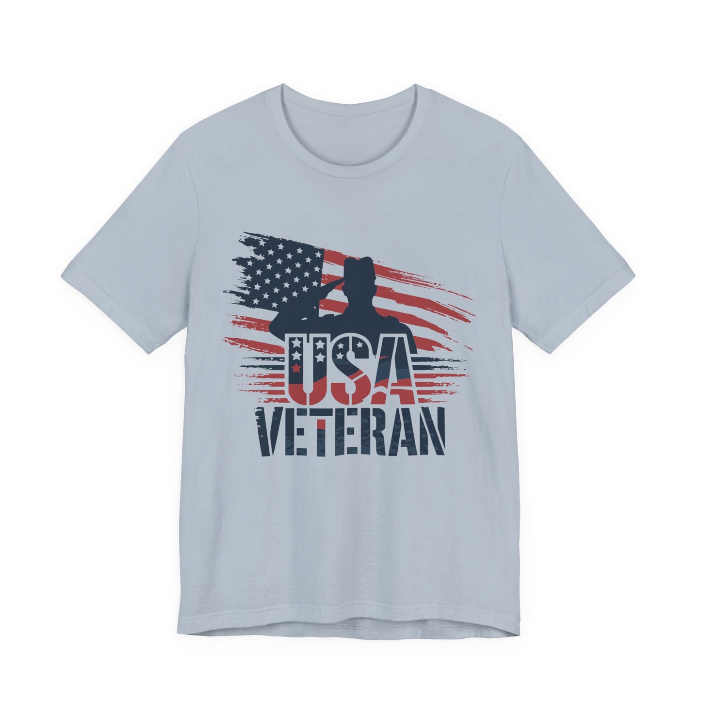 USA Veteran T-Shirt – American Flag Silhouette Patriotic Tee