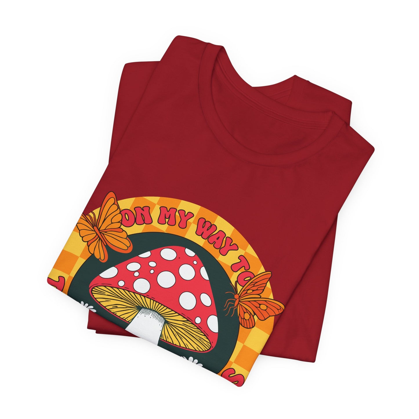 Mushroom Graphic Tee - "Mind My Way" Retro Fungi Shirt