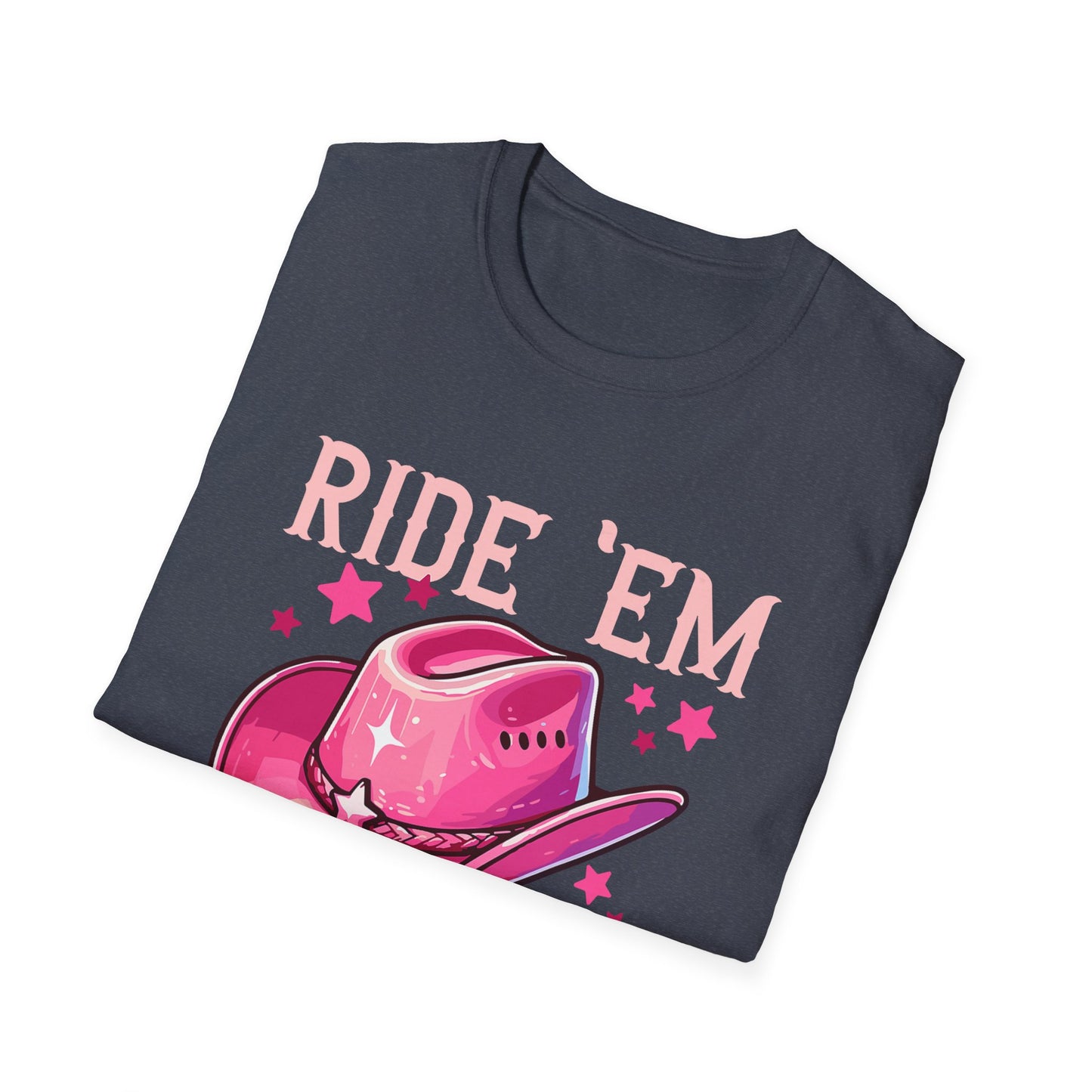 Ride 'Em Cowgirl T-Shirt — Pink Cowboy Hat Graphic Tee