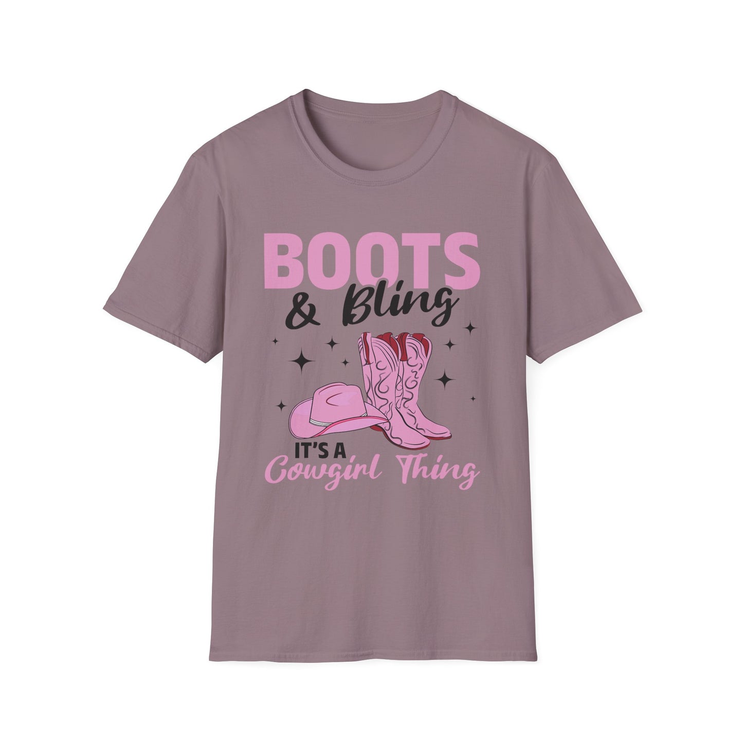 Boots & Bling Cowgirl T-Shirt — 'It's a Cowgirl Thing' Pink Cowboy Boots Tee