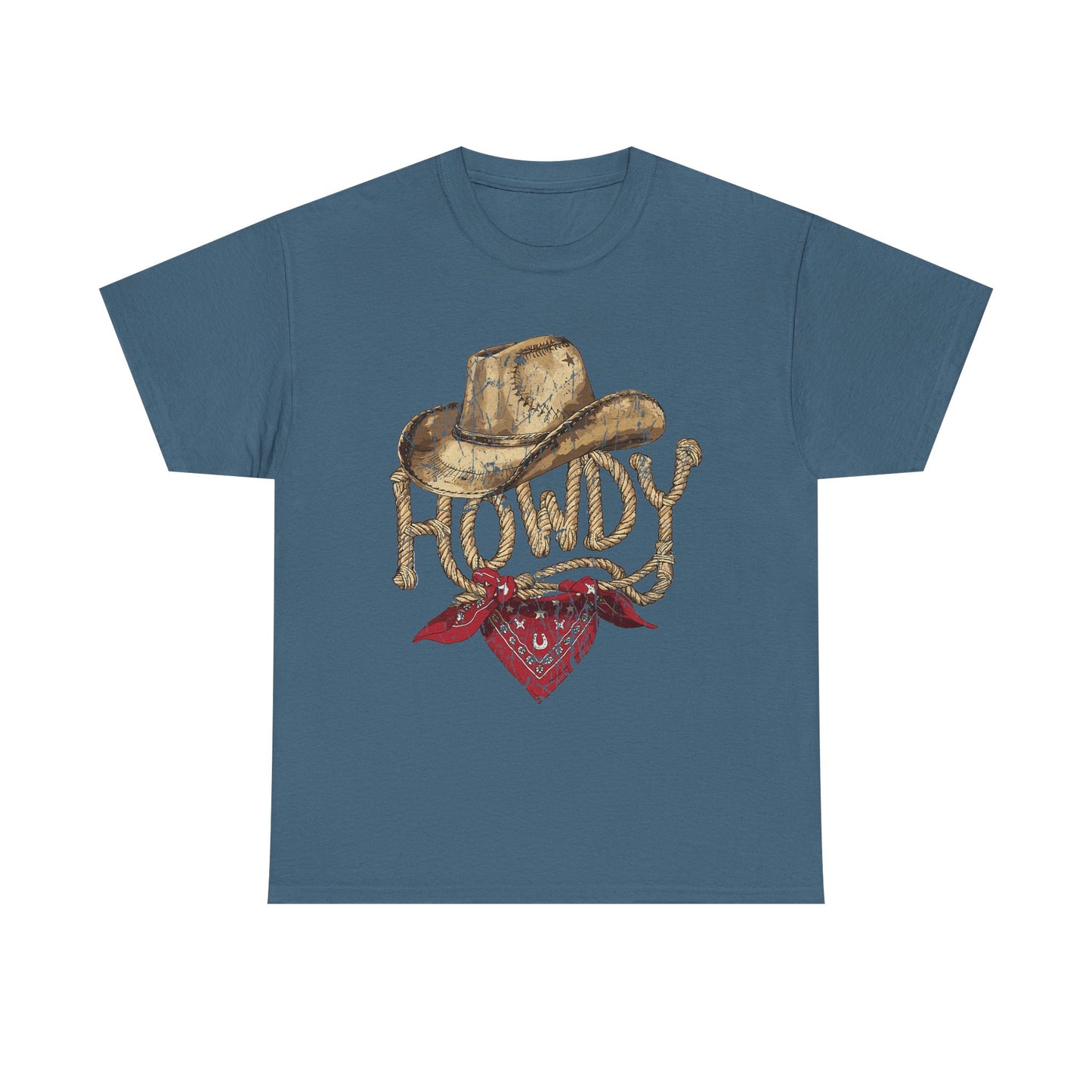 Howdy Cowboy Tee — Vintage Western Hat & Bandana Graphic