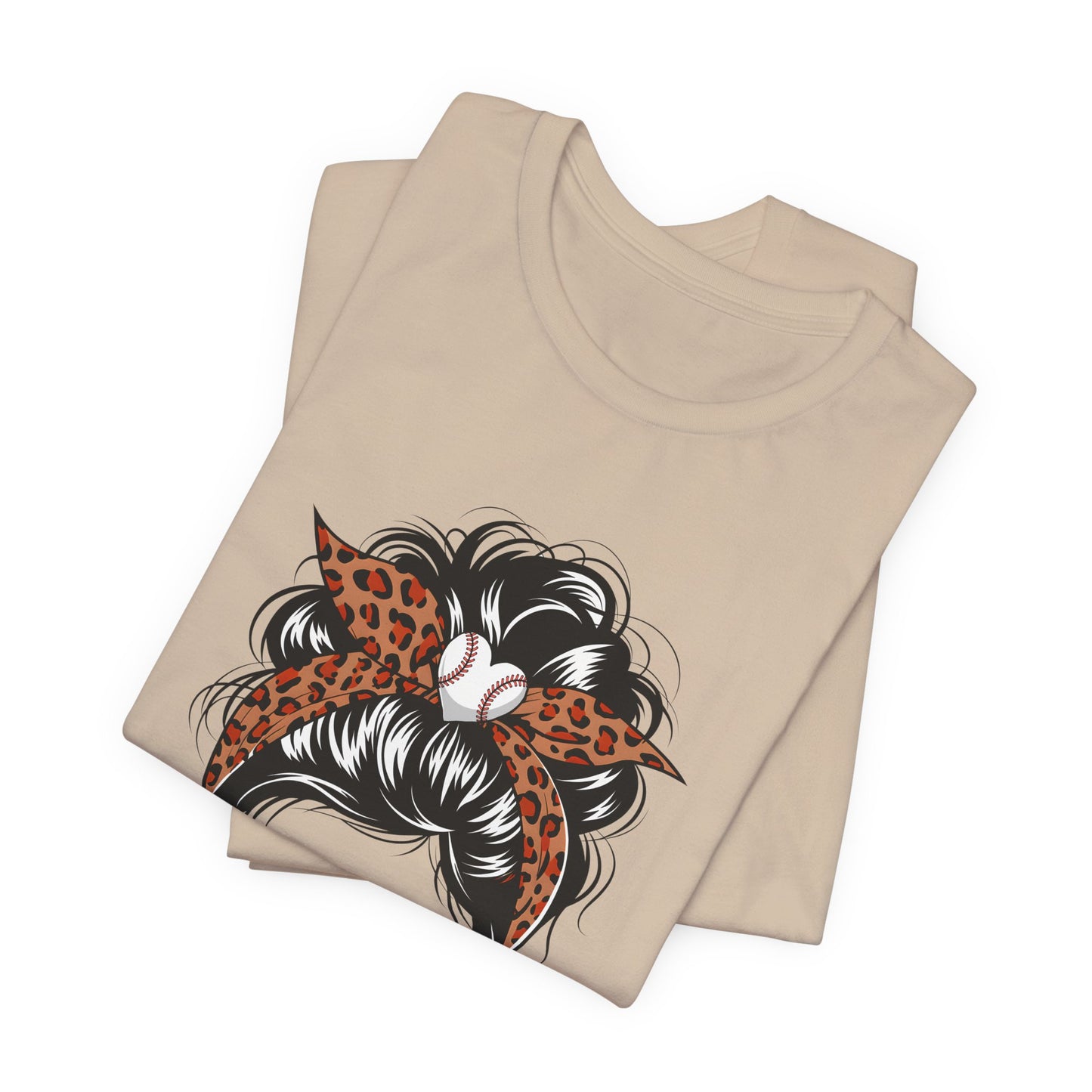 Baseball Mom Graphic Tee — Leopard Hairbow, Sunnies & "Baseball Mom" Text