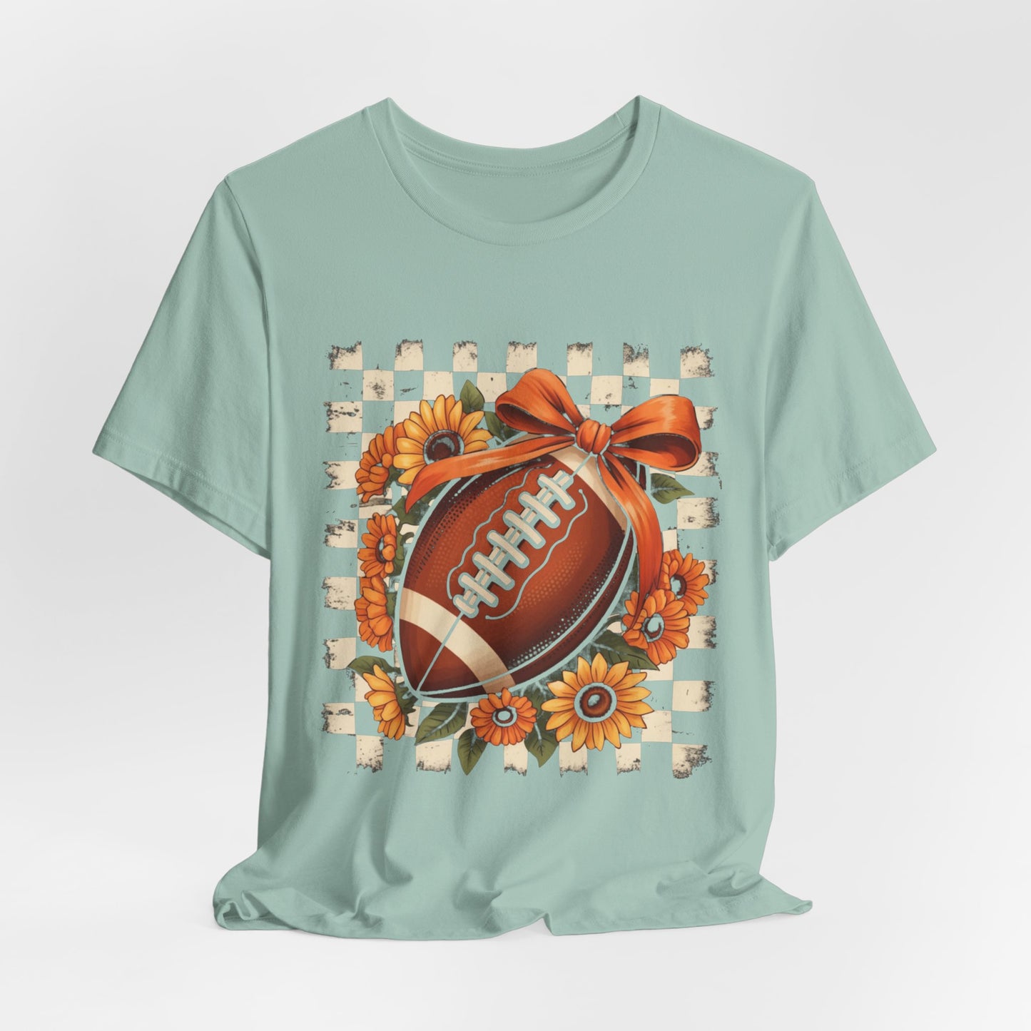 Football Sunflower Tee — Fall Game Day Shirt