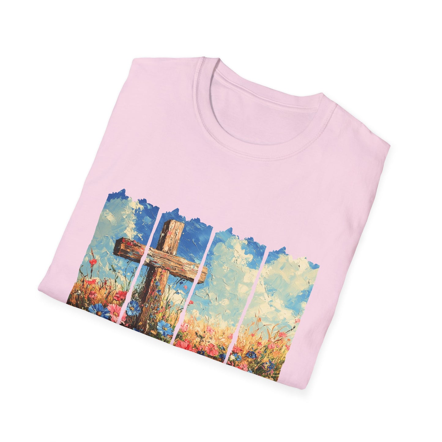 Cross and Flowers T-Shirt – Christian Faith Floral Graphic Tee (Acts 2:37)