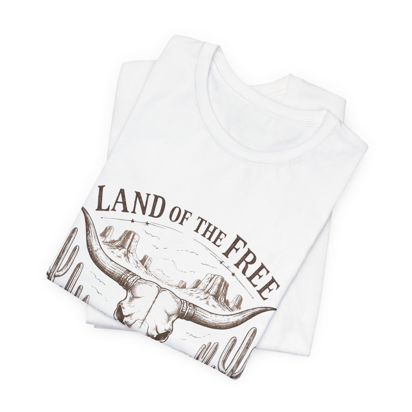 Western 'Land of the Free' Skull Tee