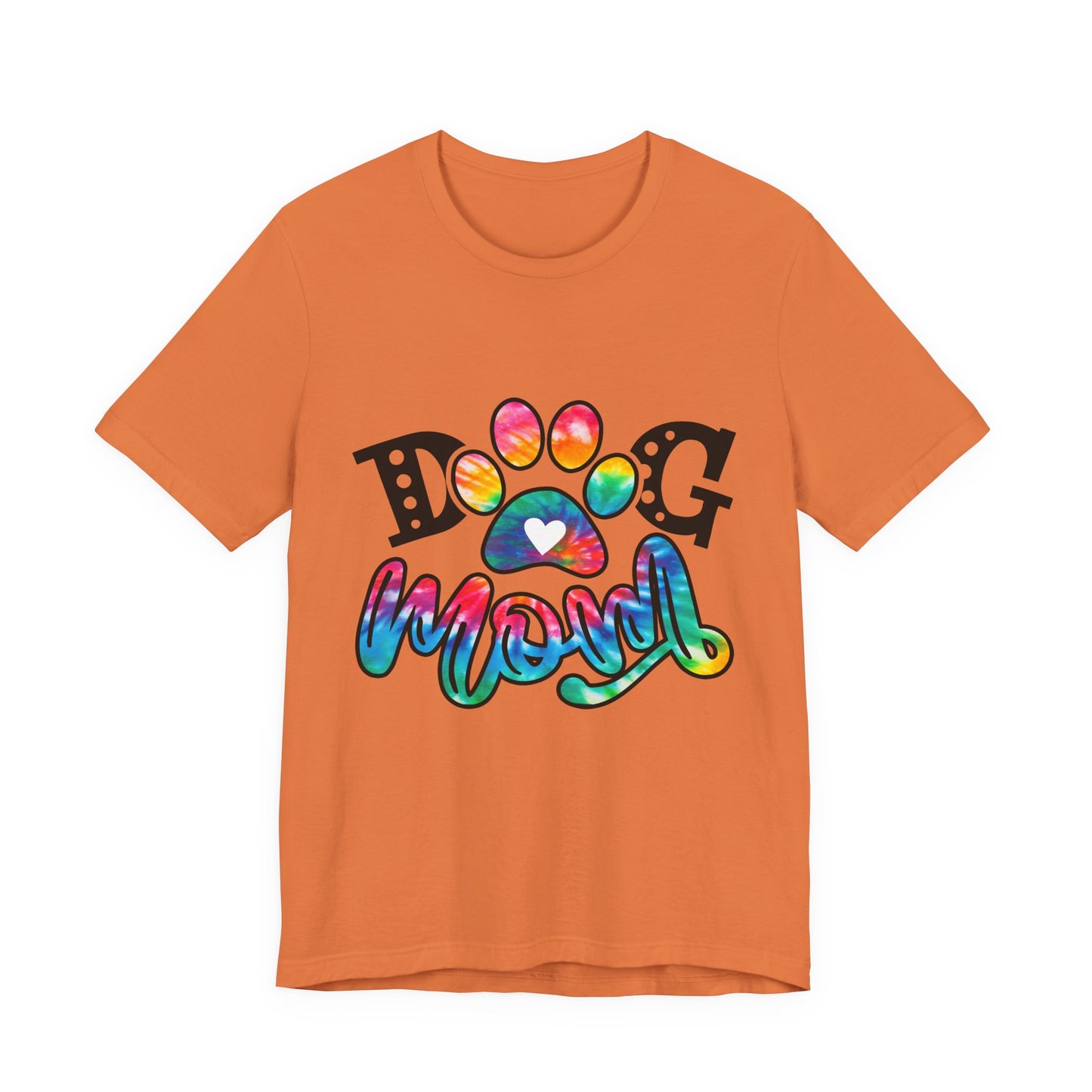 Dog Mom T-Shirt - Colorful Rainbow Paw Design